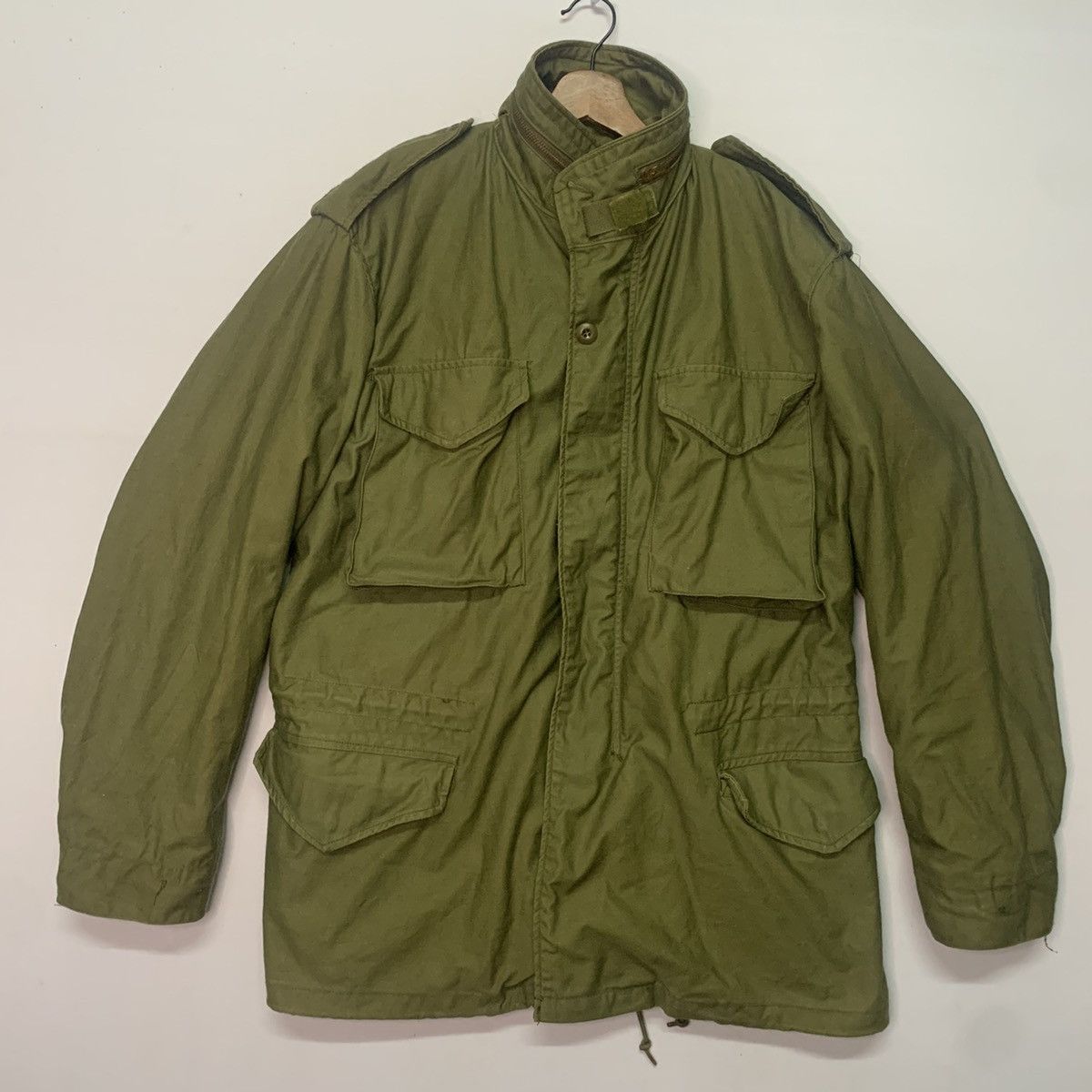 image of M 65 Field Jacket x Military Vintage Cold Weather Field Jacket Multipocket Coat Og-107 in Army Gree
