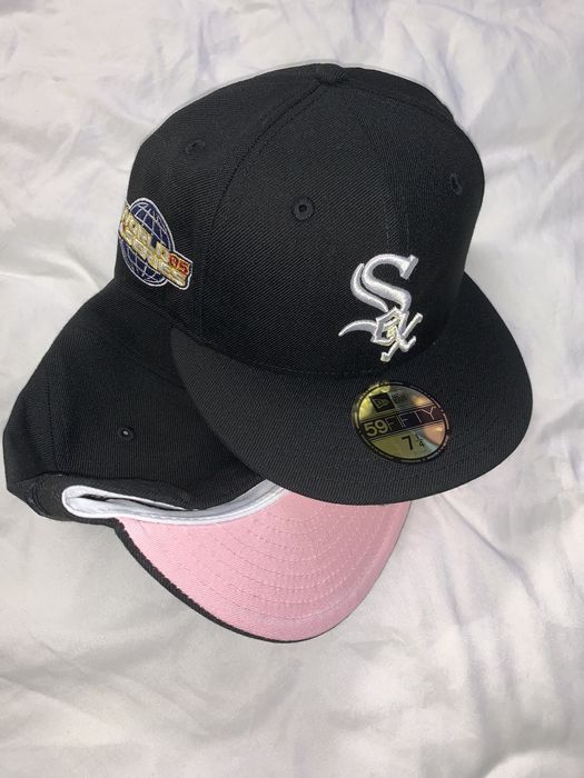 New Era Exclusive Chicago White Sox Fitted Black Pink Bottom 3/8 3/4 ...