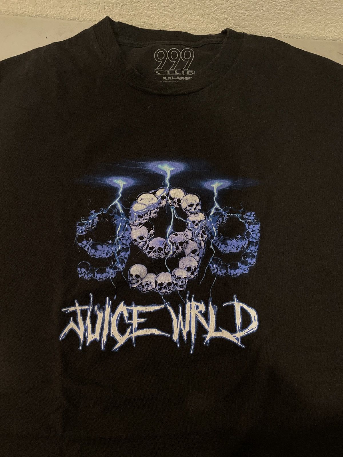 999 Club Juice Wrld No Vanity Skulls Lightning T Shirt Size XXL Grailed