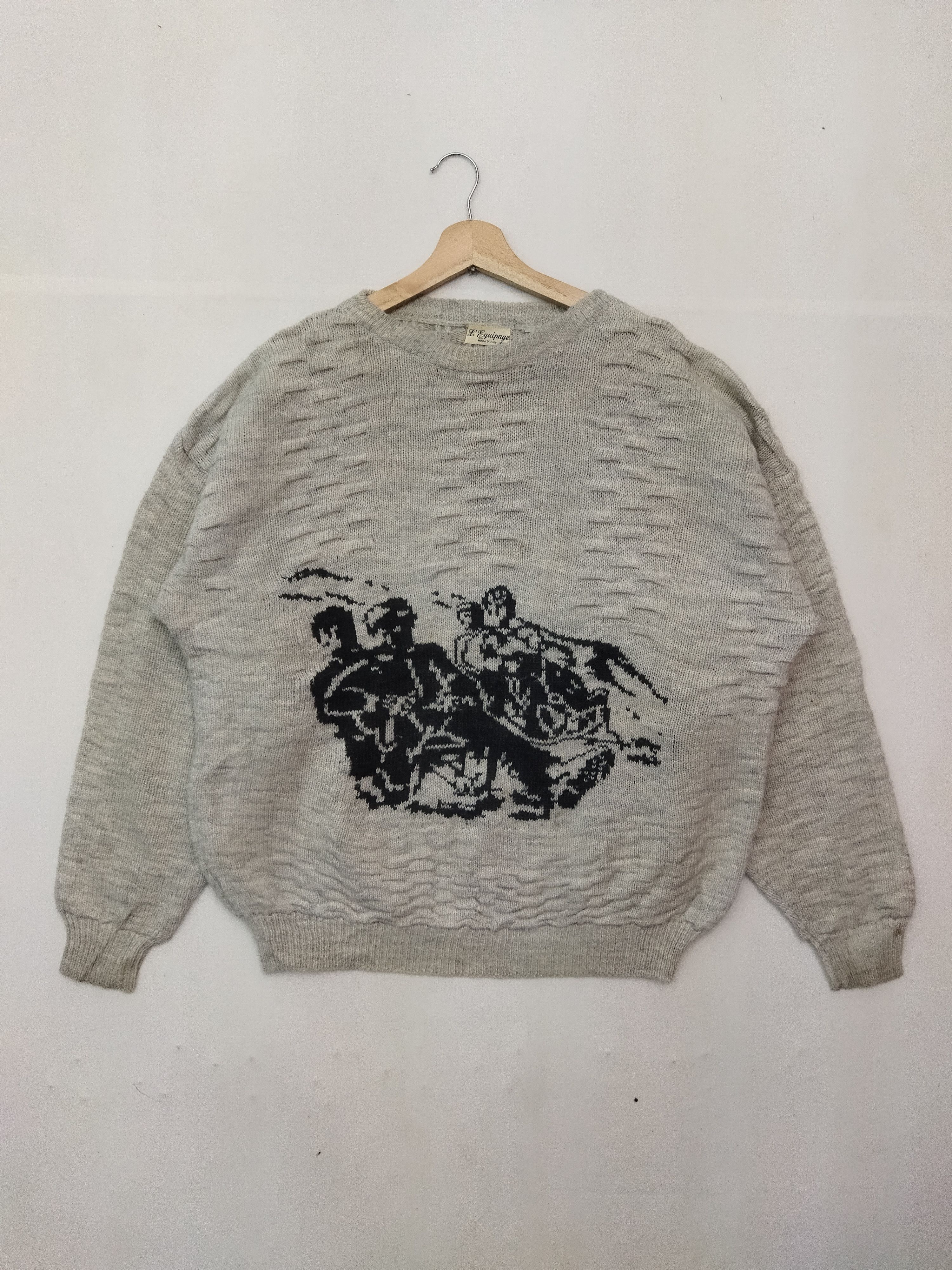 Aran Isles Knitwear × Other Vintage Italian Knitwear Big Logo Size US XL / EU 56 / 4 - 1 Thumbnail