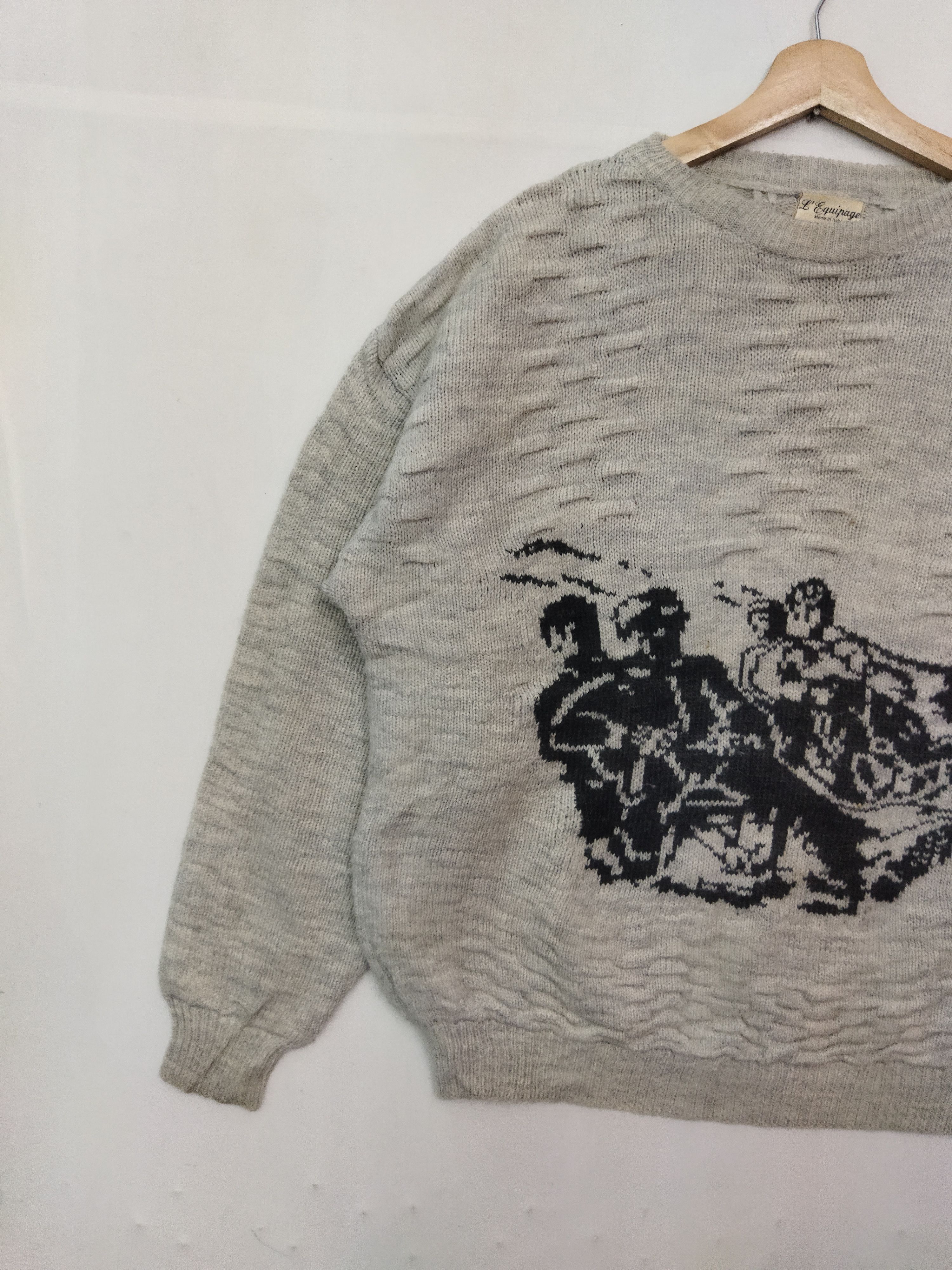 Aran Isles Knitwear × Other Vintage Italian Knitwear Big Logo Size US XL / EU 56 / 4 - 2 Thumbnail
