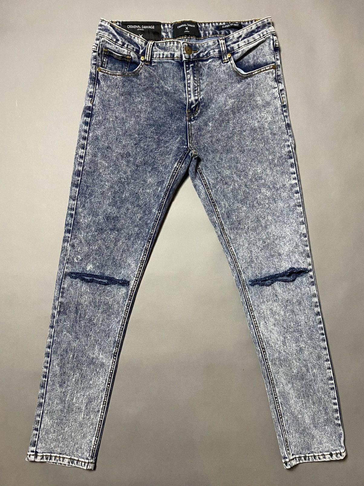 Criminal Damage × Japanese Brand Criminal Damage London skinny designer jeans slim distressed Size US 34 / EU 50 - 4 Thumbnail