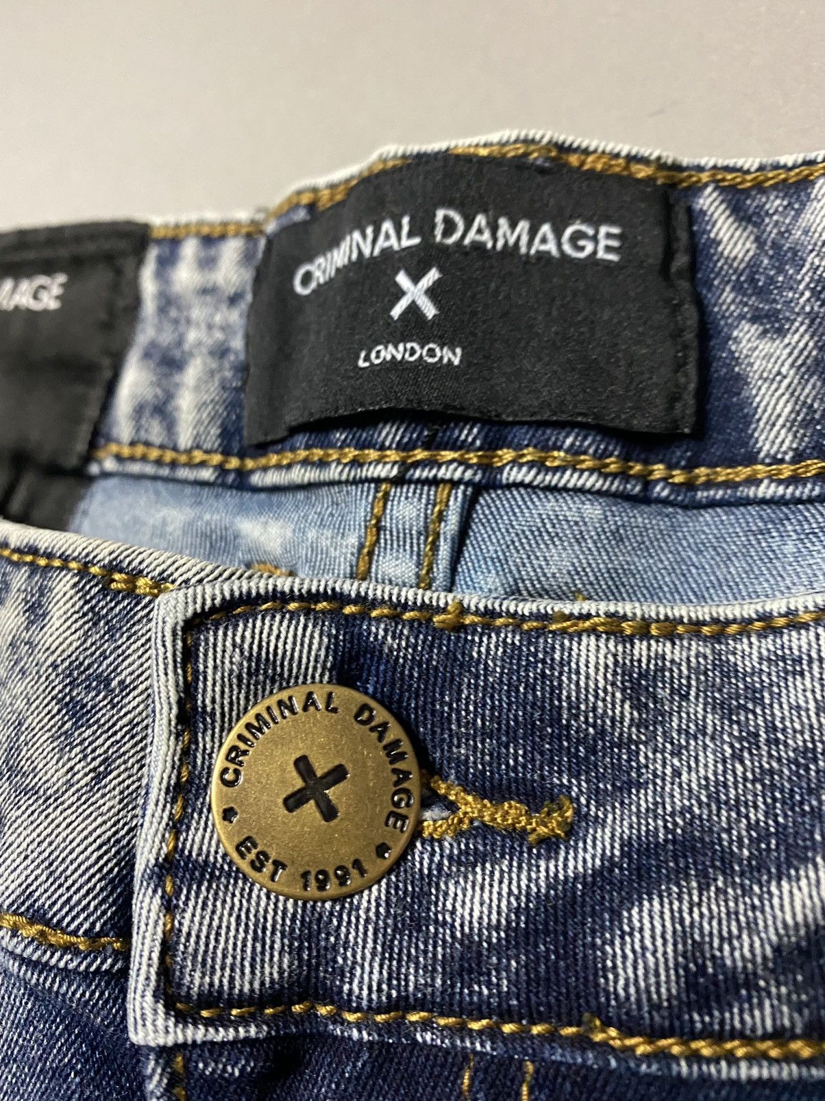 Criminal Damage × Japanese Brand Criminal Damage London skinny designer jeans slim distressed Size US 34 / EU 50 - 6 Thumbnail
