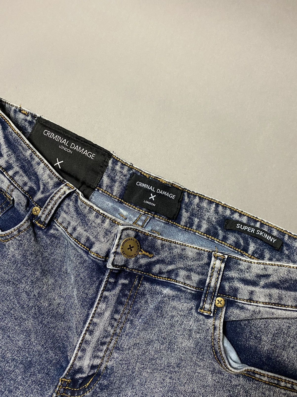 Criminal Damage × Japanese Brand Criminal Damage London skinny designer jeans slim distressed Size US 34 / EU 50 - 5 Thumbnail