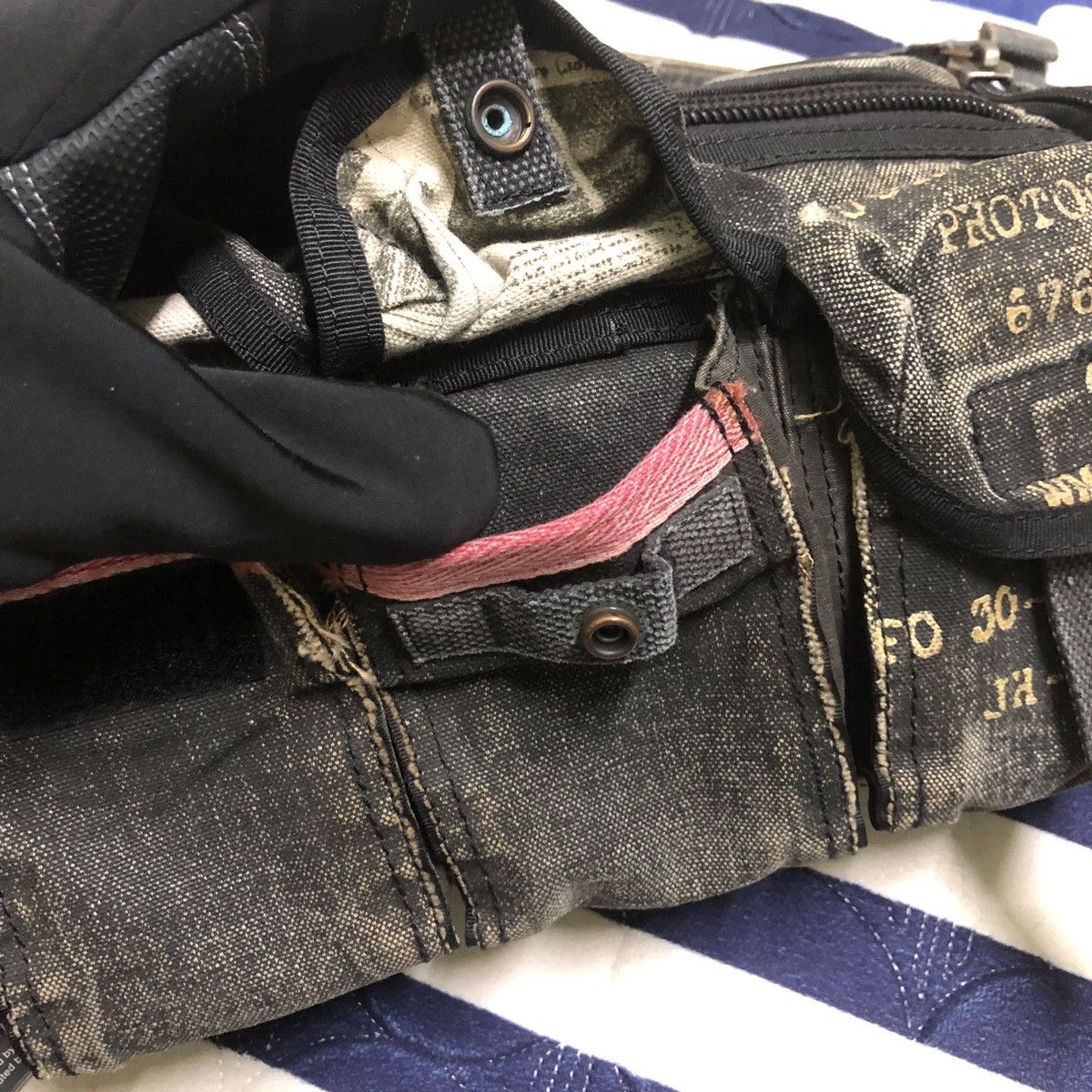 Japanese Brand NEED TO GONE🔥Tough Jeans Military Waist x Fullprint Inside Size ONE SIZE - 5 Thumbnail