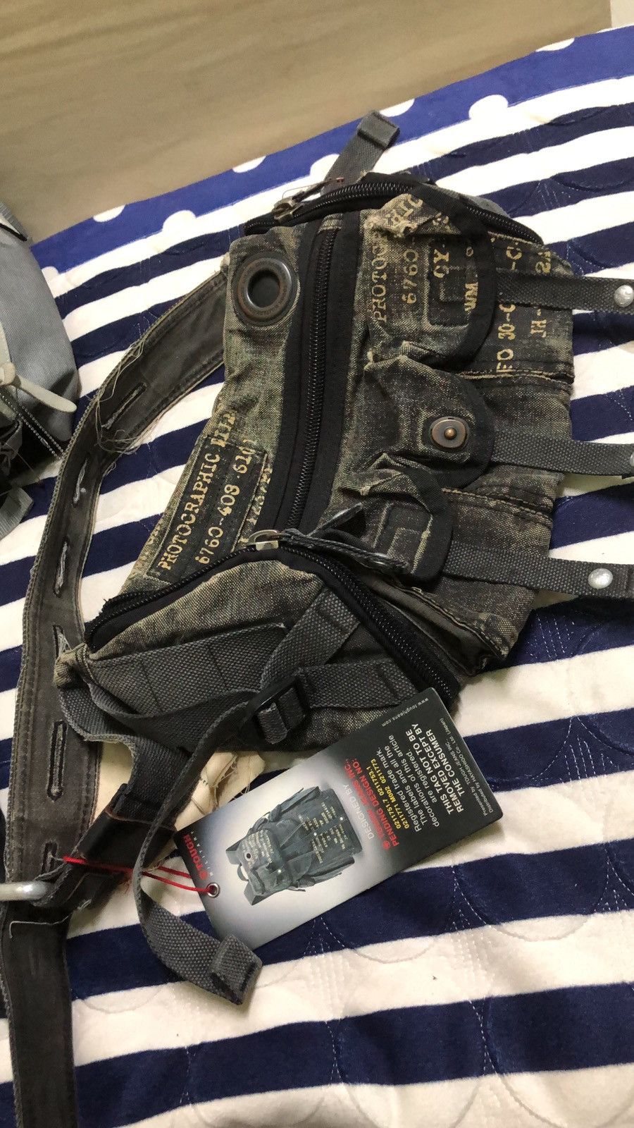 Japanese Brand NEED TO GONE🔥Tough Jeans Military Waist x Fullprint Inside Size ONE SIZE - 3 Thumbnail