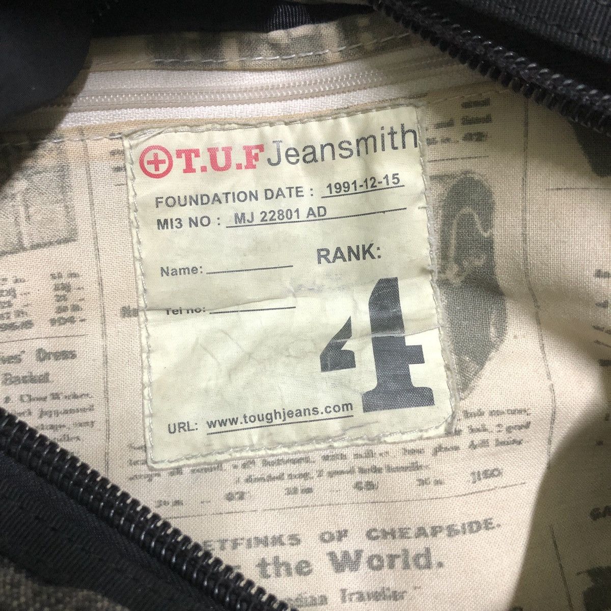 Japanese Brand NEED TO GONE🔥Tough Jeans Military Waist x Fullprint Inside Size ONE SIZE - 22 Thumbnail