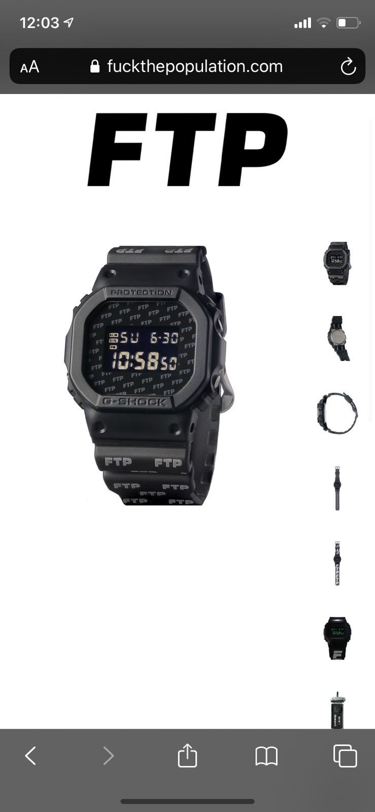 FTP X shops G-SHOCK WATCH