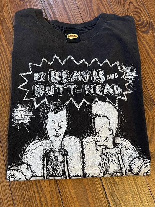T-shirt Beavis Et Butthead MTV - Taille 2XL Noir - Coton Régulier - Neuf Avec étiquettes - Style Cartoon Années 90