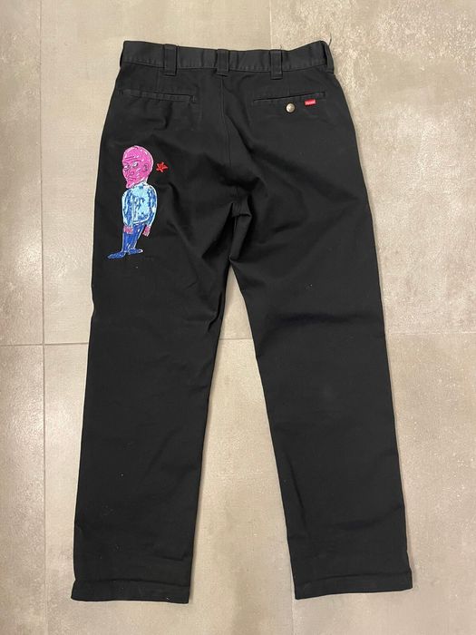 Daniel Johnston Embroidered Work Pant S - ワークパンツ/カーゴパンツ