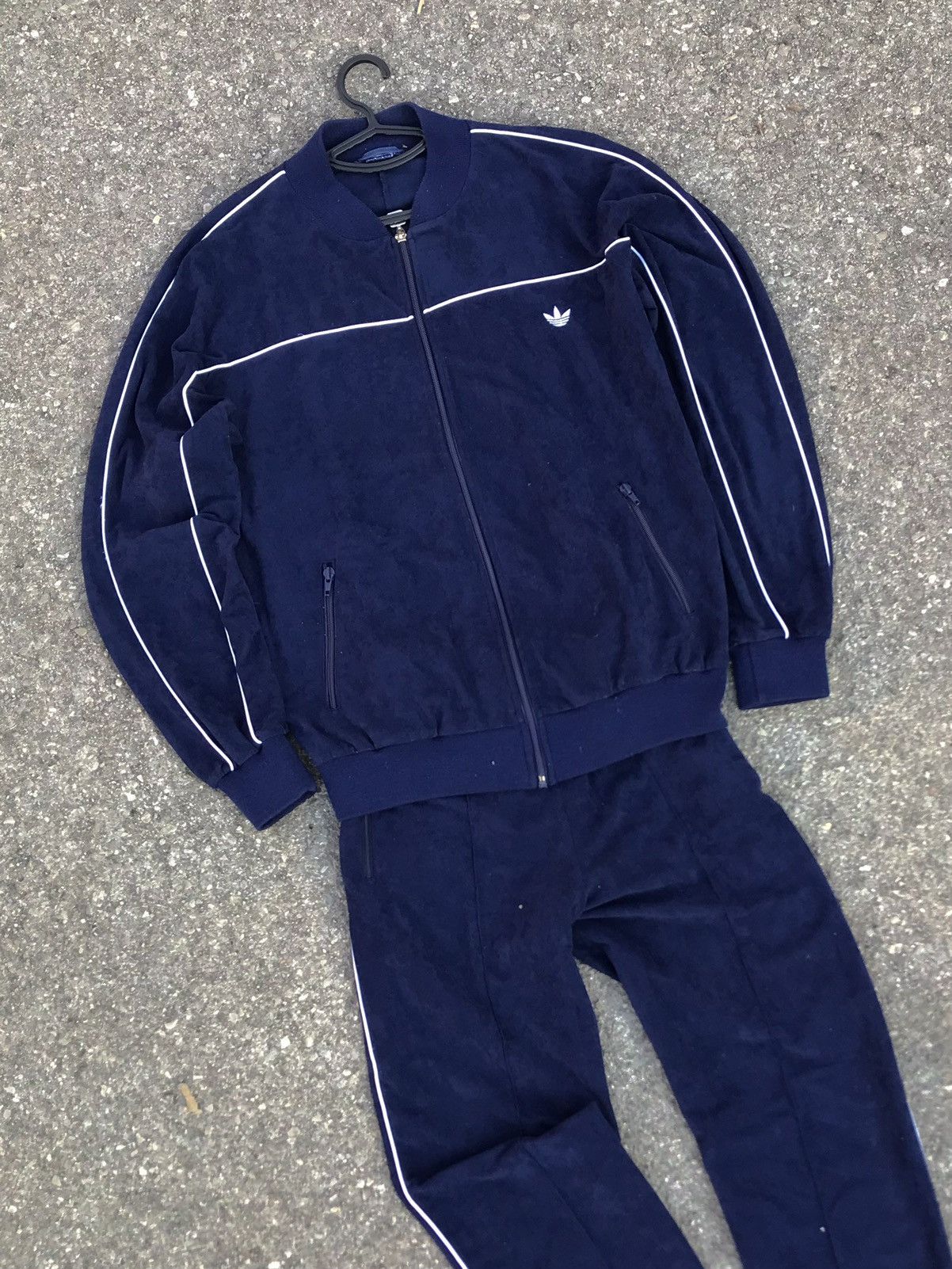 Adidas RARE‼️Vintage 70s Adidas Velvet Tracksuit Jacket Pant Velour