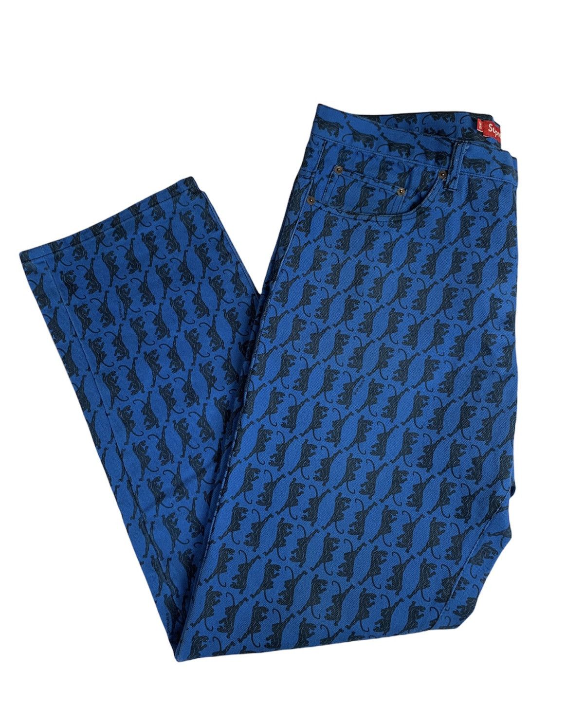 Supreme Supreme Panther Royal Blue Denim Jeans Grailed