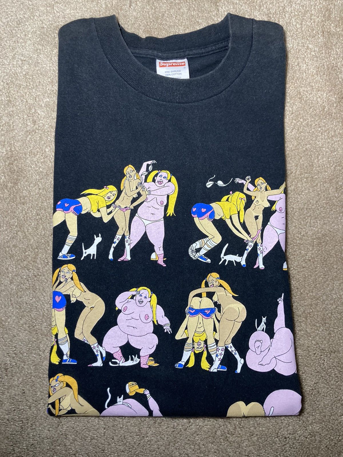 2002 Supreme Sex Positions Porn Tee Black Large Vintage OG