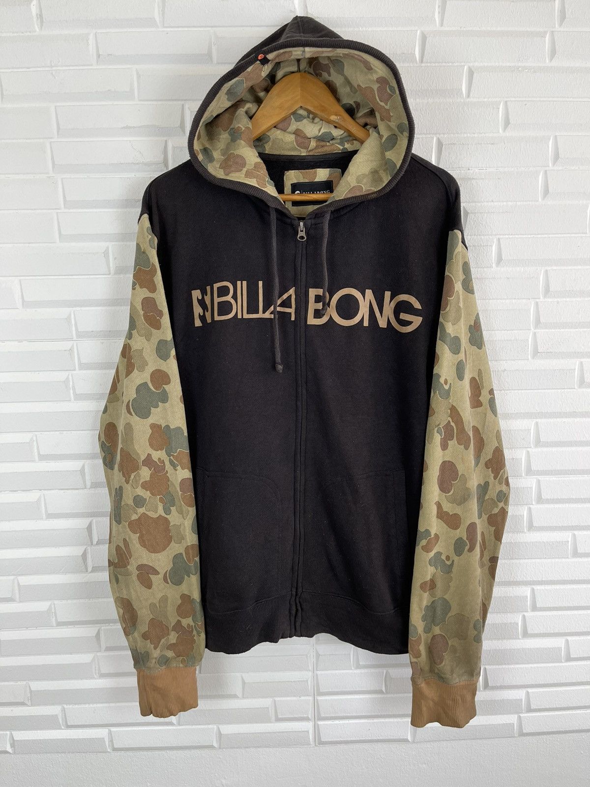 Billabong × Vintage 90’s Frog Skin Style Billabong Hoodie Sweatshirt Size US L / EU 52-54 / 3 - 1 Thumbnail