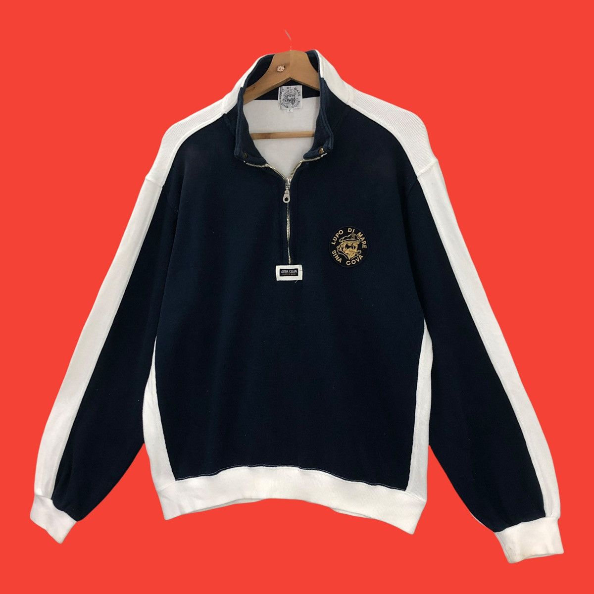 Japanese Brand Vintage Sina Cova Lupo Di Mare Halfzip Sweatshirt Size M Size US M / EU 48-50 / 2 - 3 Thumbnail