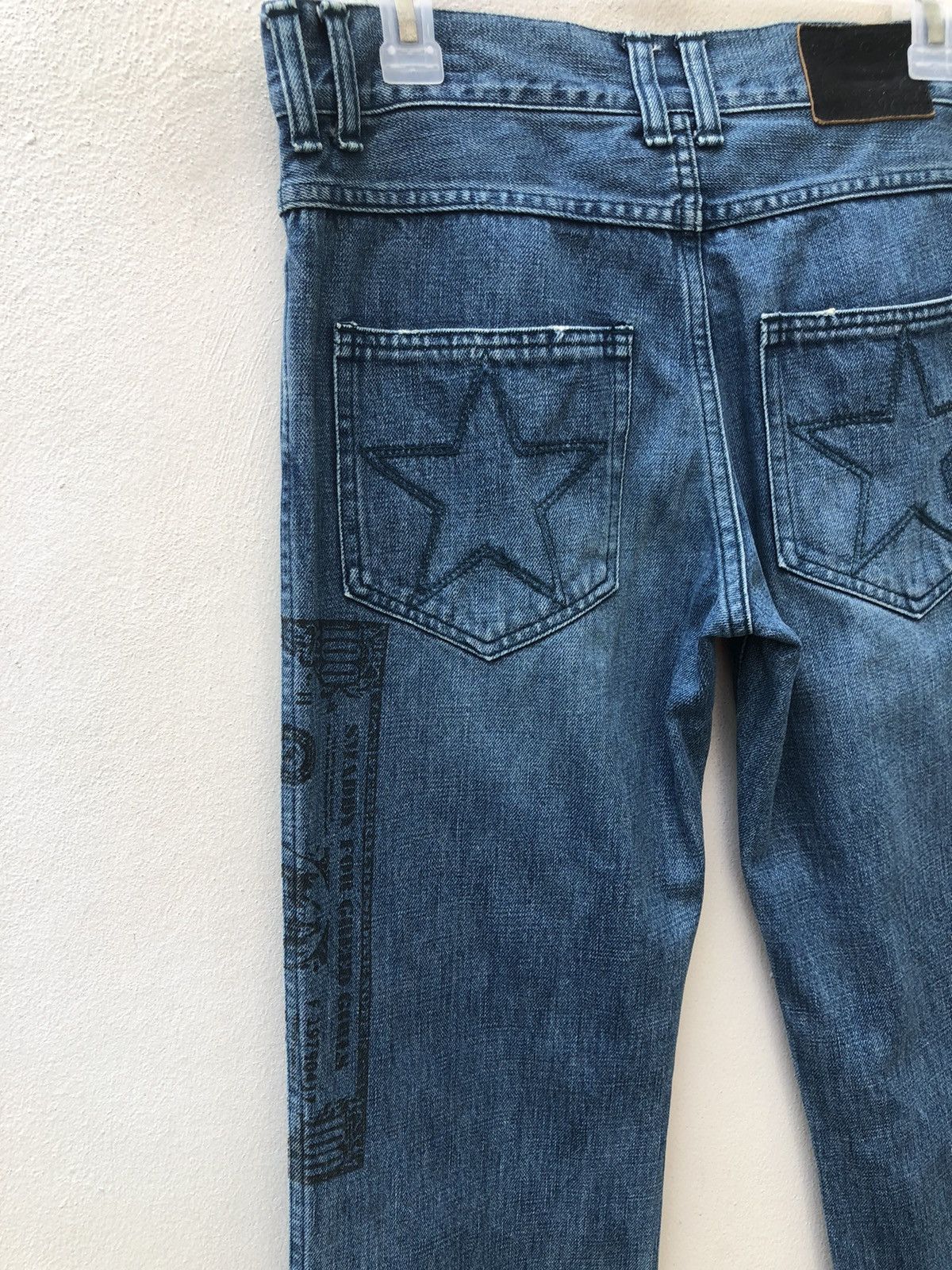 Vintage SMADDY Japan Ripped Printed $ Bill Star Arcuate Denim Jeans Size US 30 / EU 46 - 11 Thumbnail