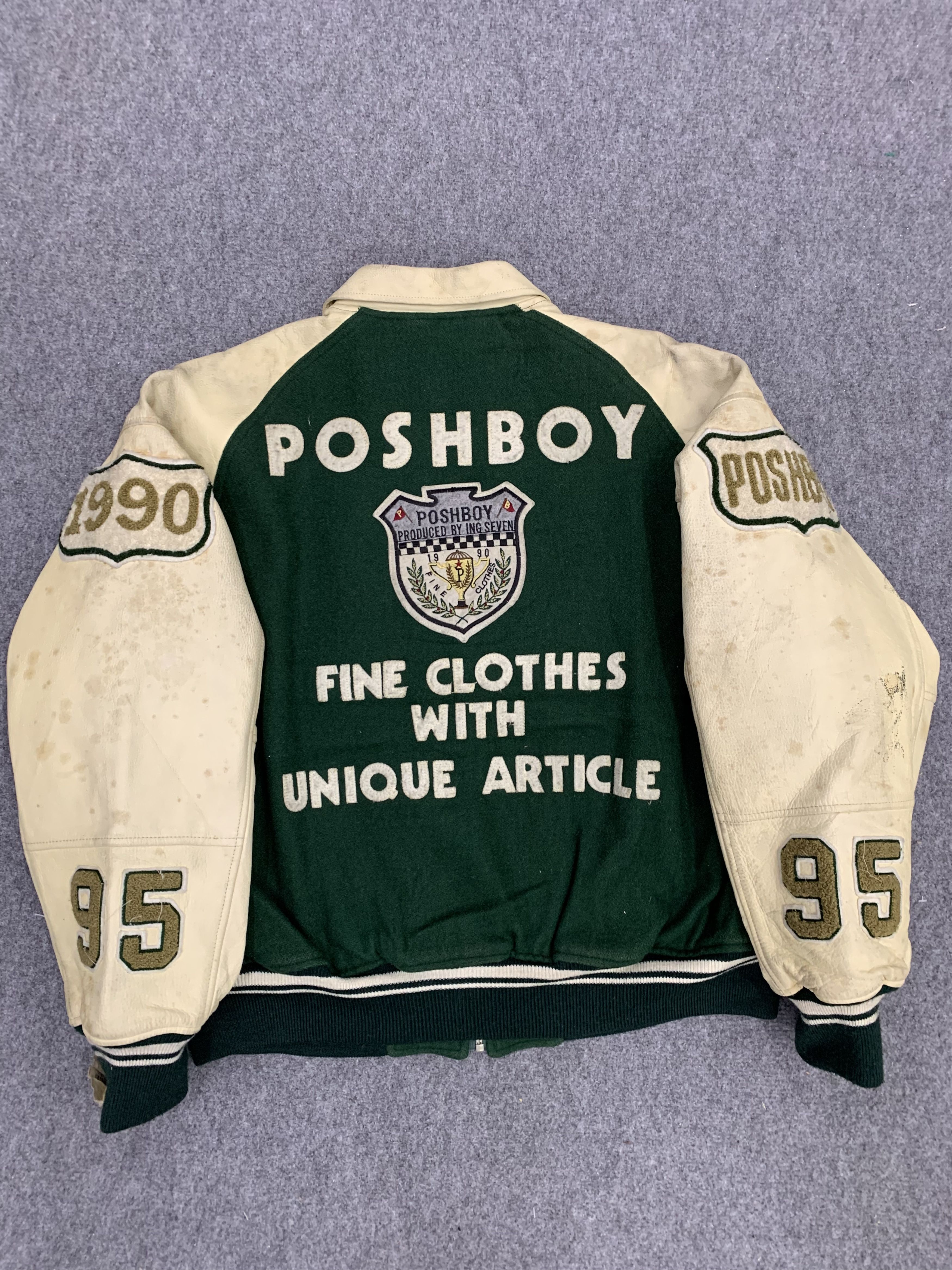 Vintage Vintage 90s Posh Boy Varsity Jacket Sleeve Leather Grailed