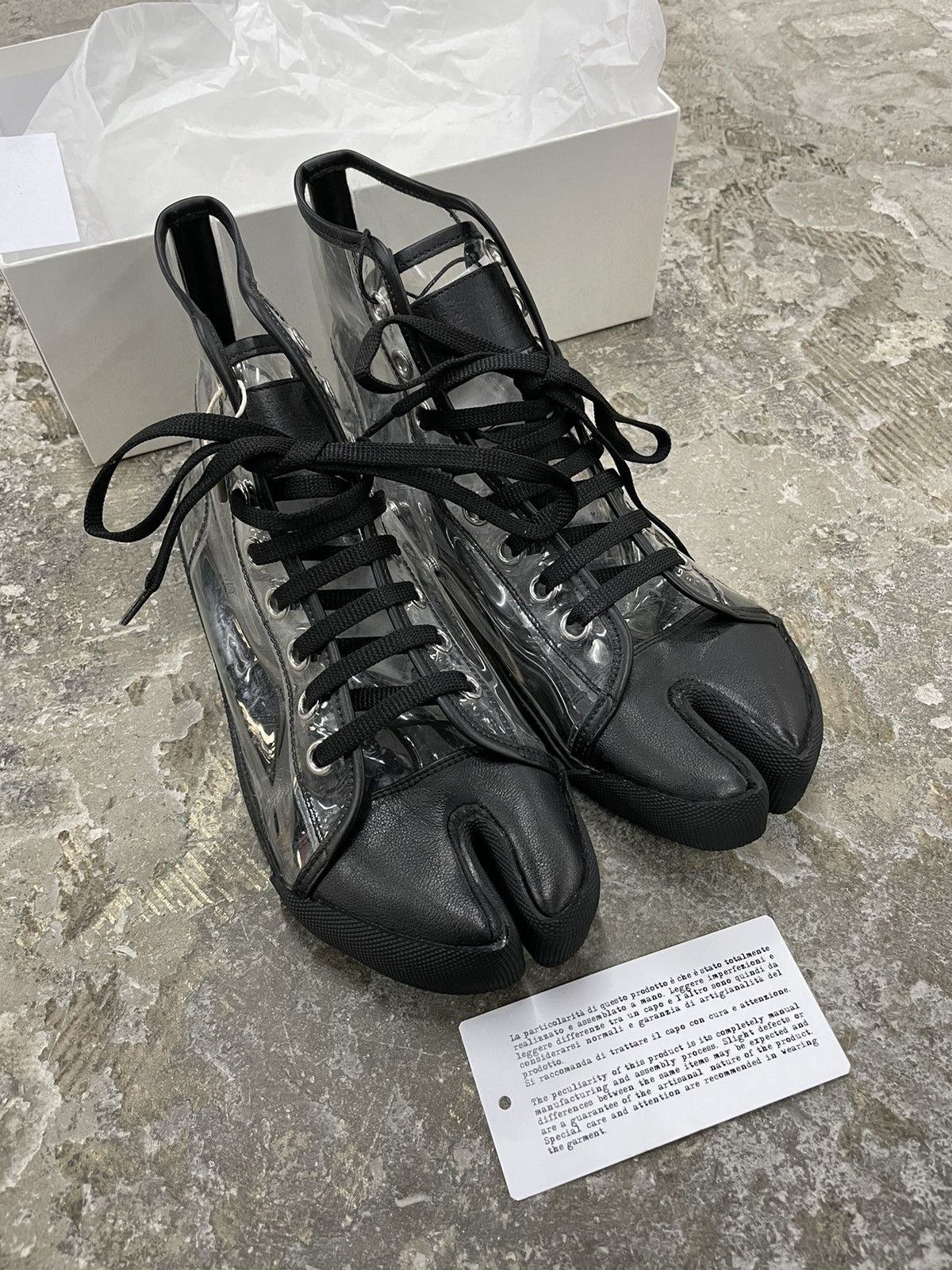 Maison Margiela Mmm Margiela Transparency tabi sneakers size