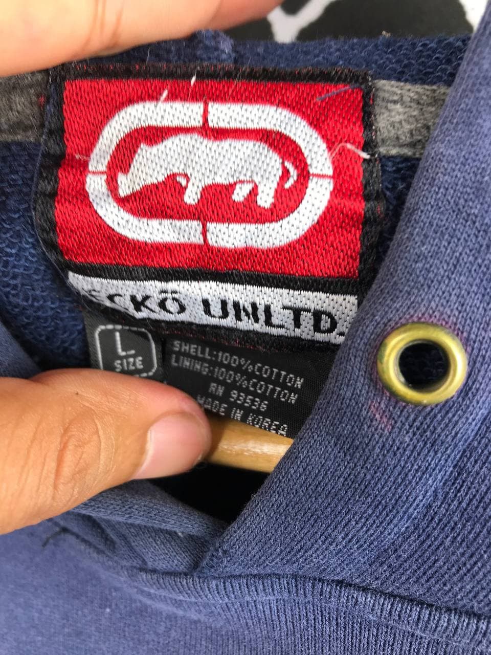 Ecko Unltd. × Marc Ecko × Vintage Vtg Distressed Ecko Unlimited Logo Hoodie Size US L / EU 52-54 / 3 - 5 Thumbnail