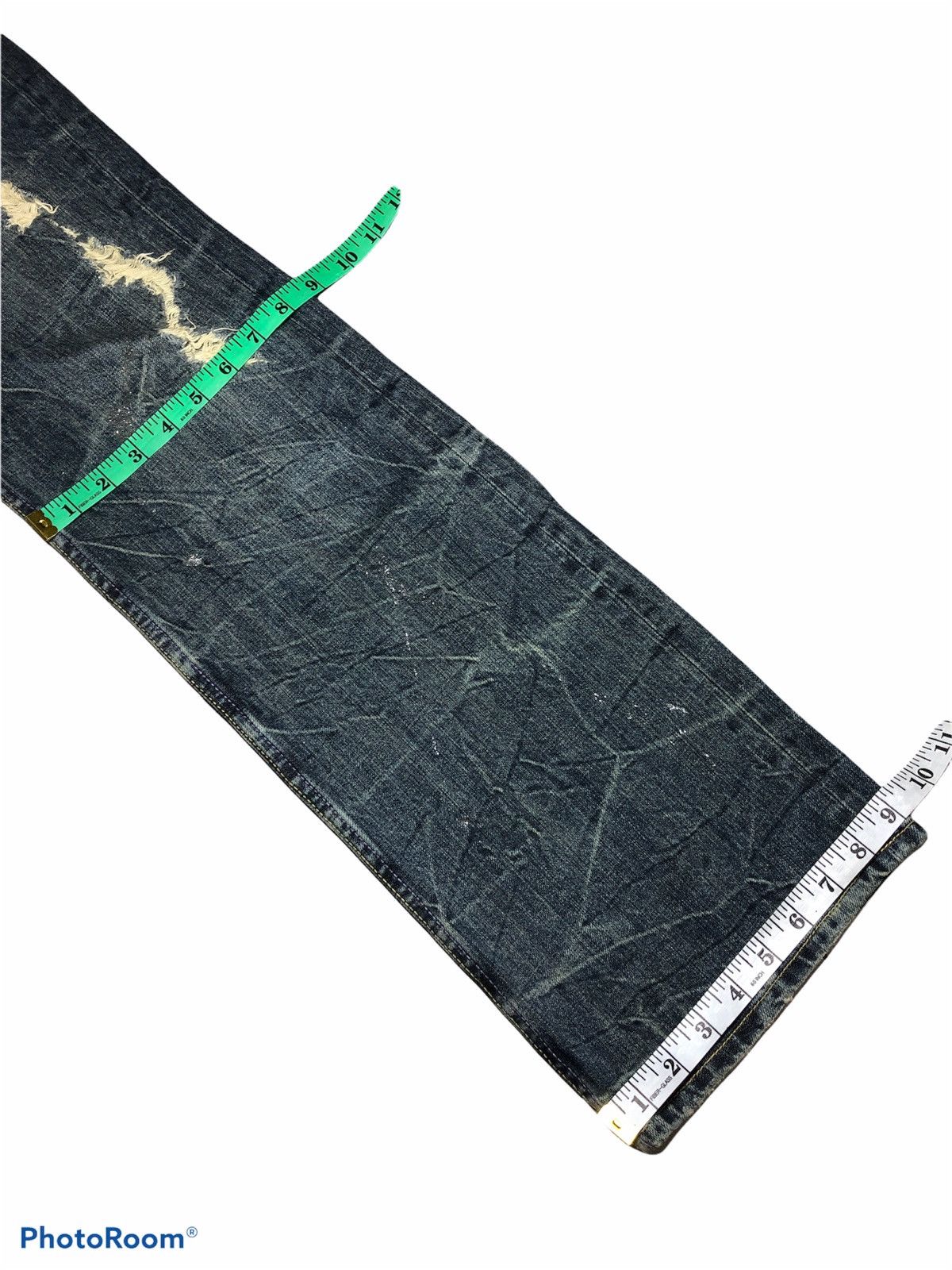 Japanese Brand FLARED DISTRESSED PAINTED JEANS Size US 35 - 7 Thumbnail