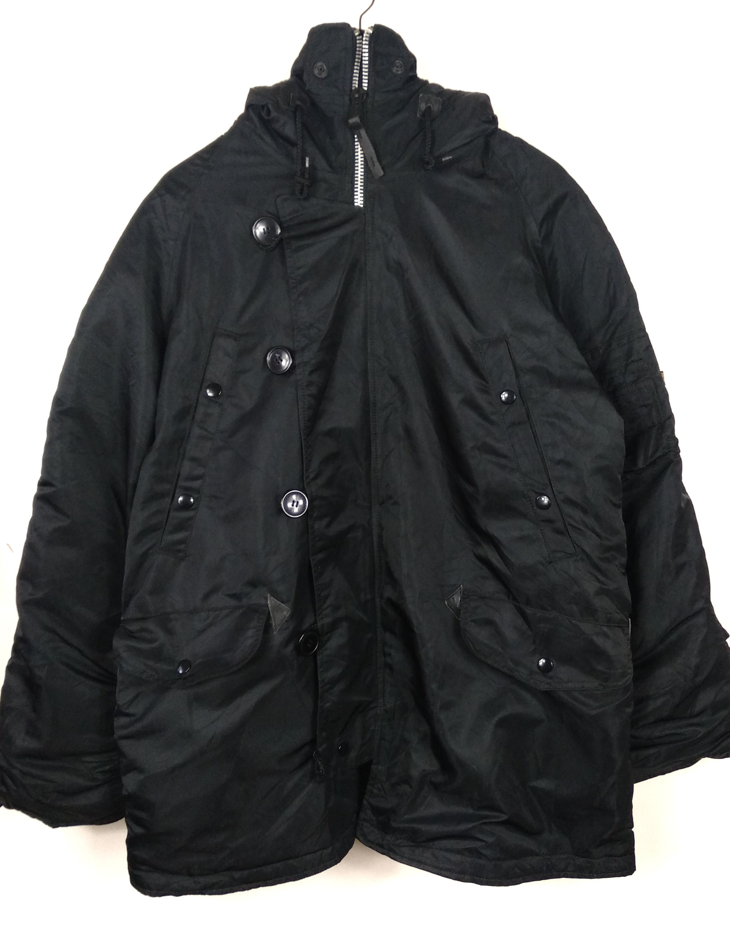 Alpha Industries N-3B Flight Jacket Vintage 90s Black Brown