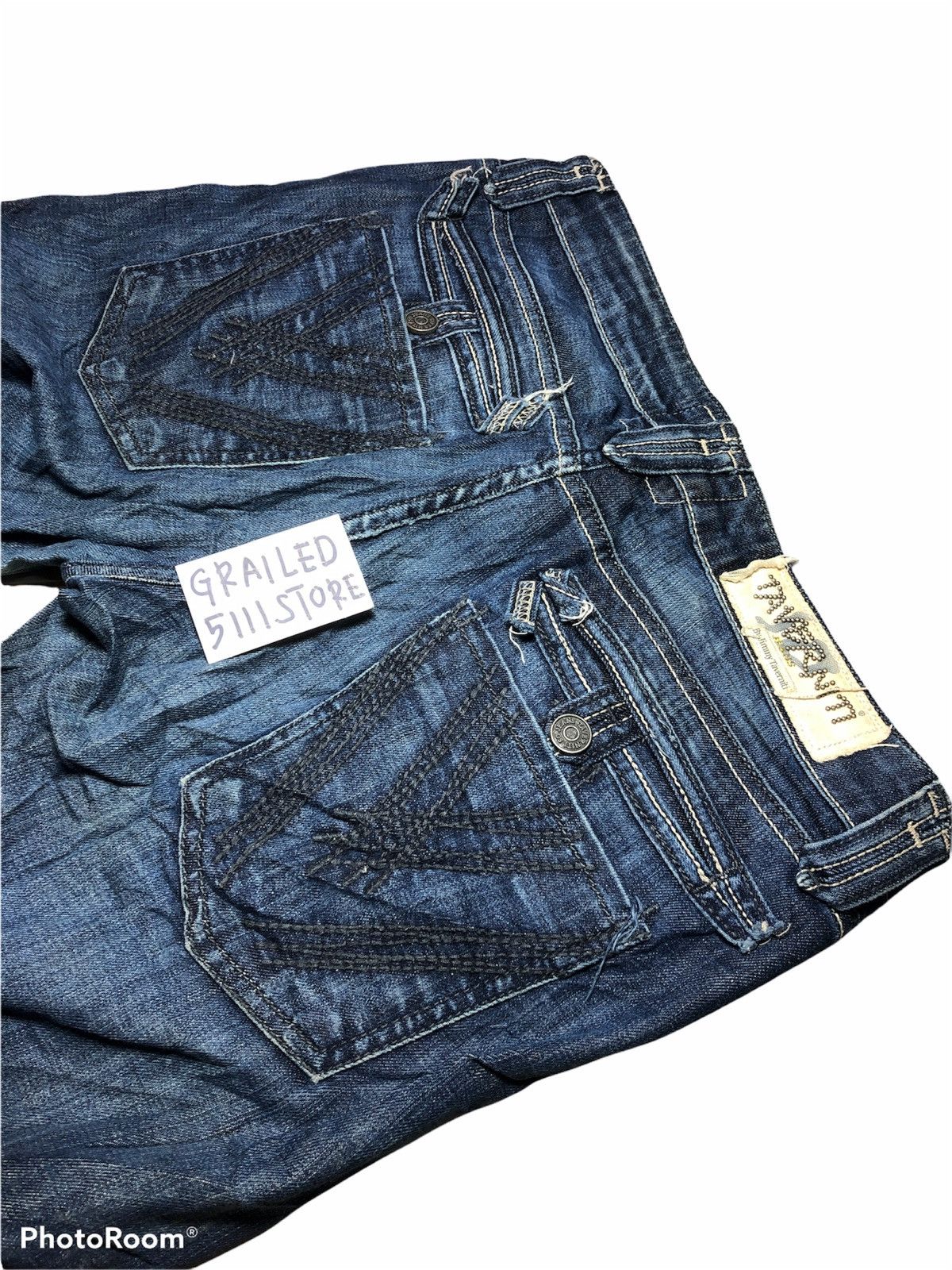 Jimmy Taverniti FLARED⚡️⚡️TAVERNITI JANIS 22 Denim Size US 33 - 3 Thumbnail