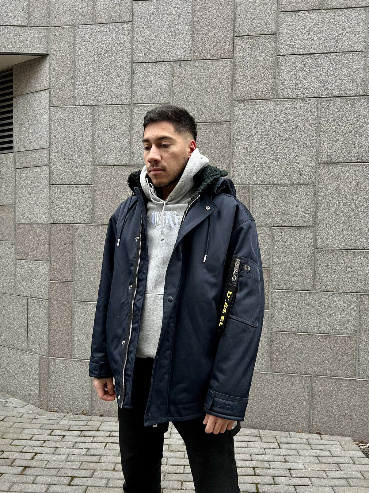 Diesel Oversize W pelly faux fur jacket Grailed