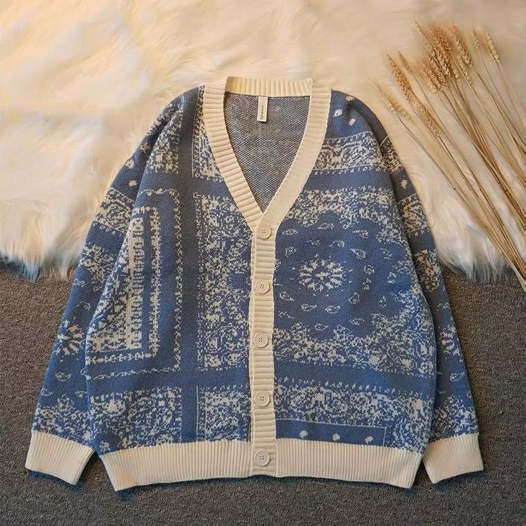Japanese Brand × Vintage Bandana Knitwear Cardigan Collection Size US M / EU 48-50 / 2 - 1 Thumbnail