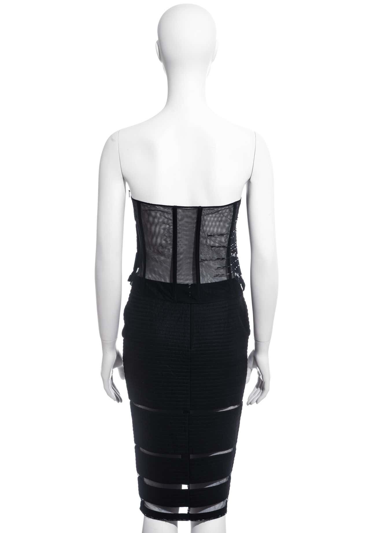 Versace × Vintage Rare Vintage Gianni Vesace Mesh Sheer Beaded Corsete Size S / US 4 / IT 40 - 3 Thumbnail