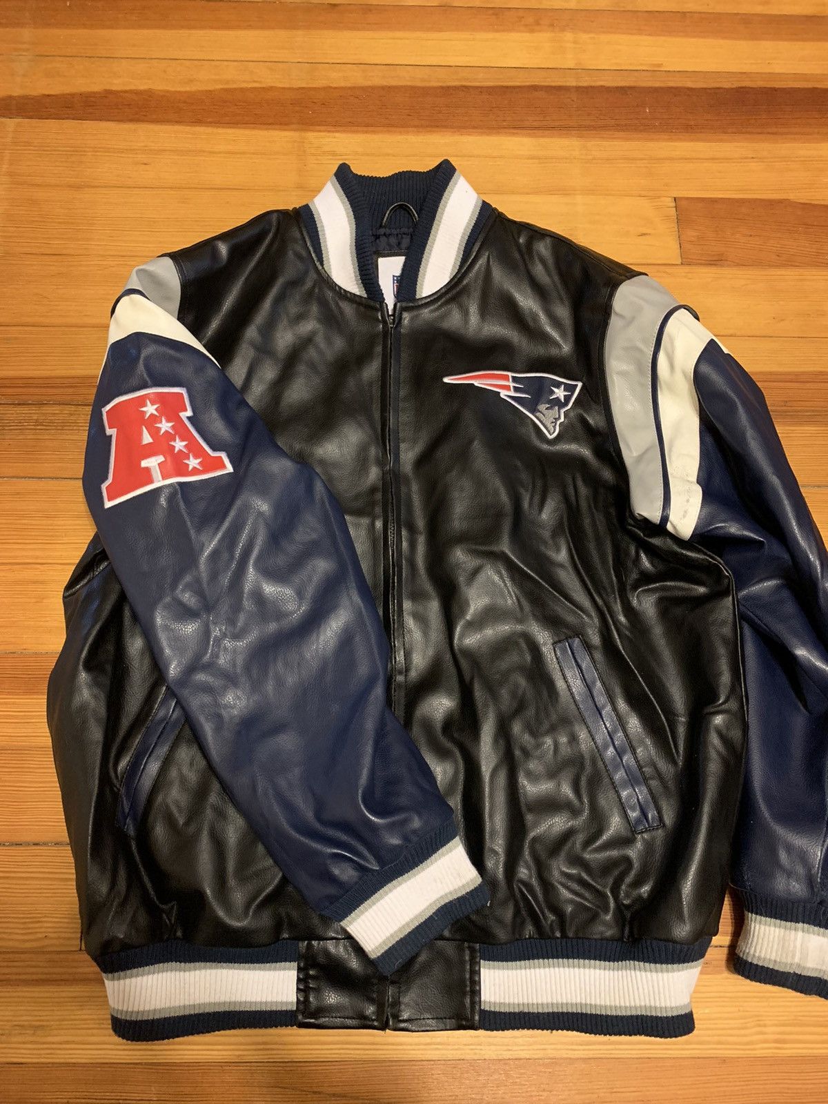 NFL, Jackets & Coats, Vintage 203 New England Patriots Leather Bomber  Jacket