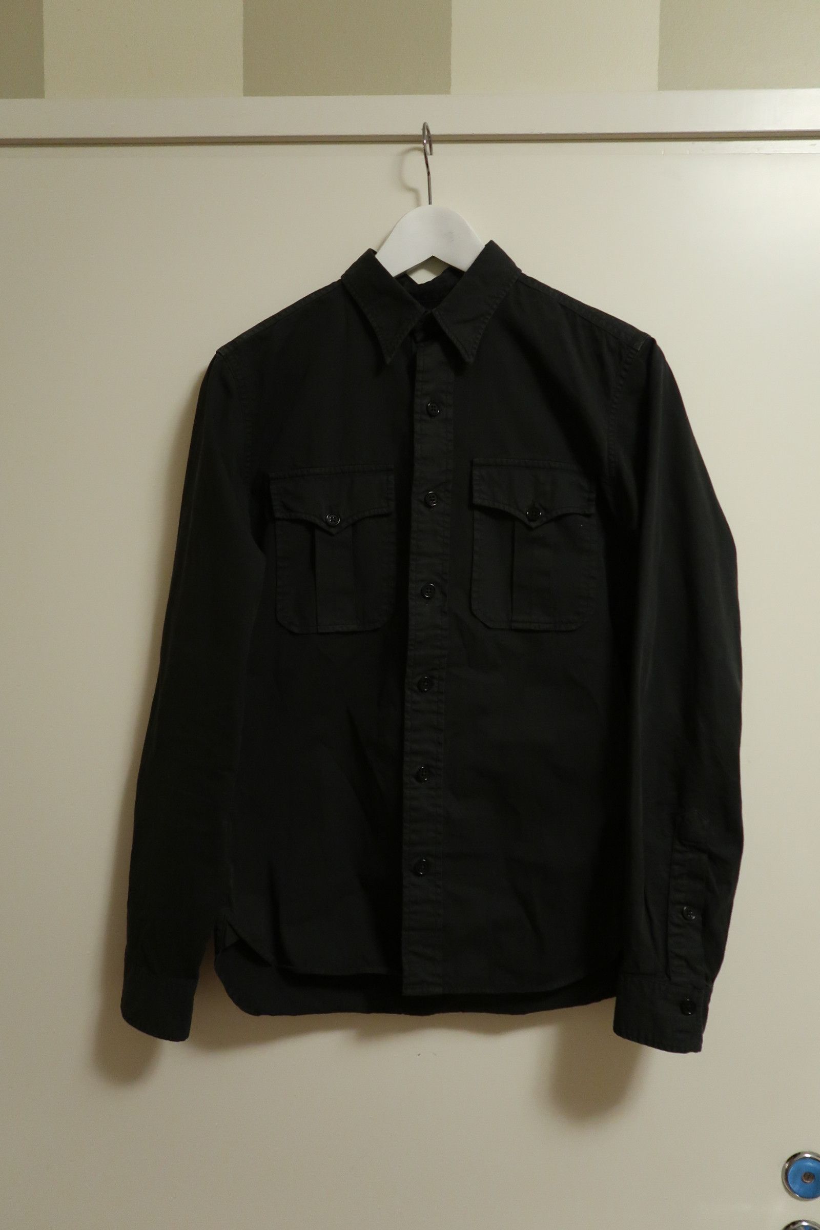 RRL Ralph Lauren David Beckham - RRL Black Twill Military Shirt | Grailed