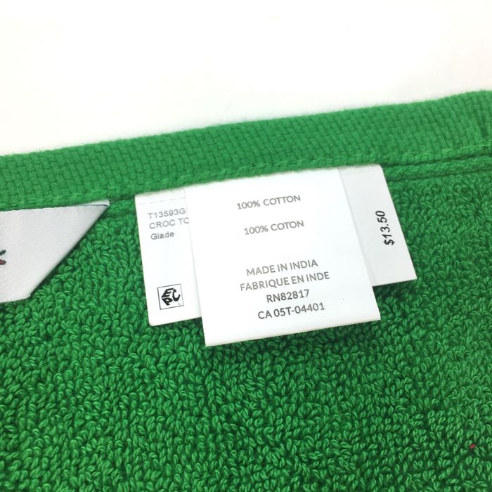 Lacoste 100% Cotton Hand Towel - Croc Green