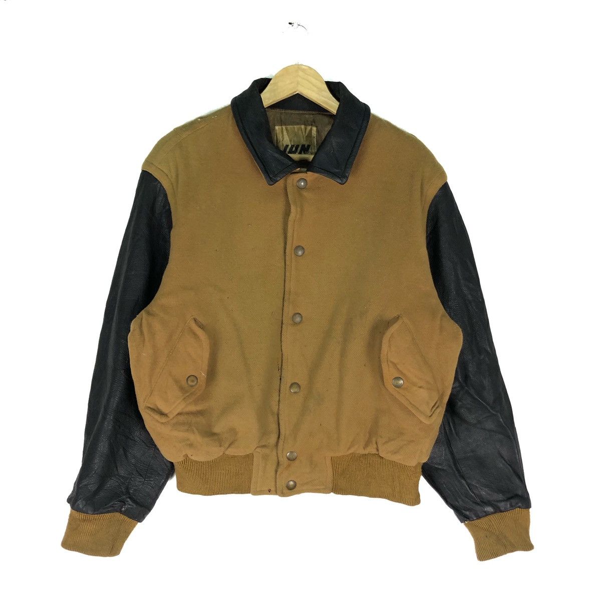 Jun Takahashi Vintage Jun Men Leather Varsity Jacket | Grailed