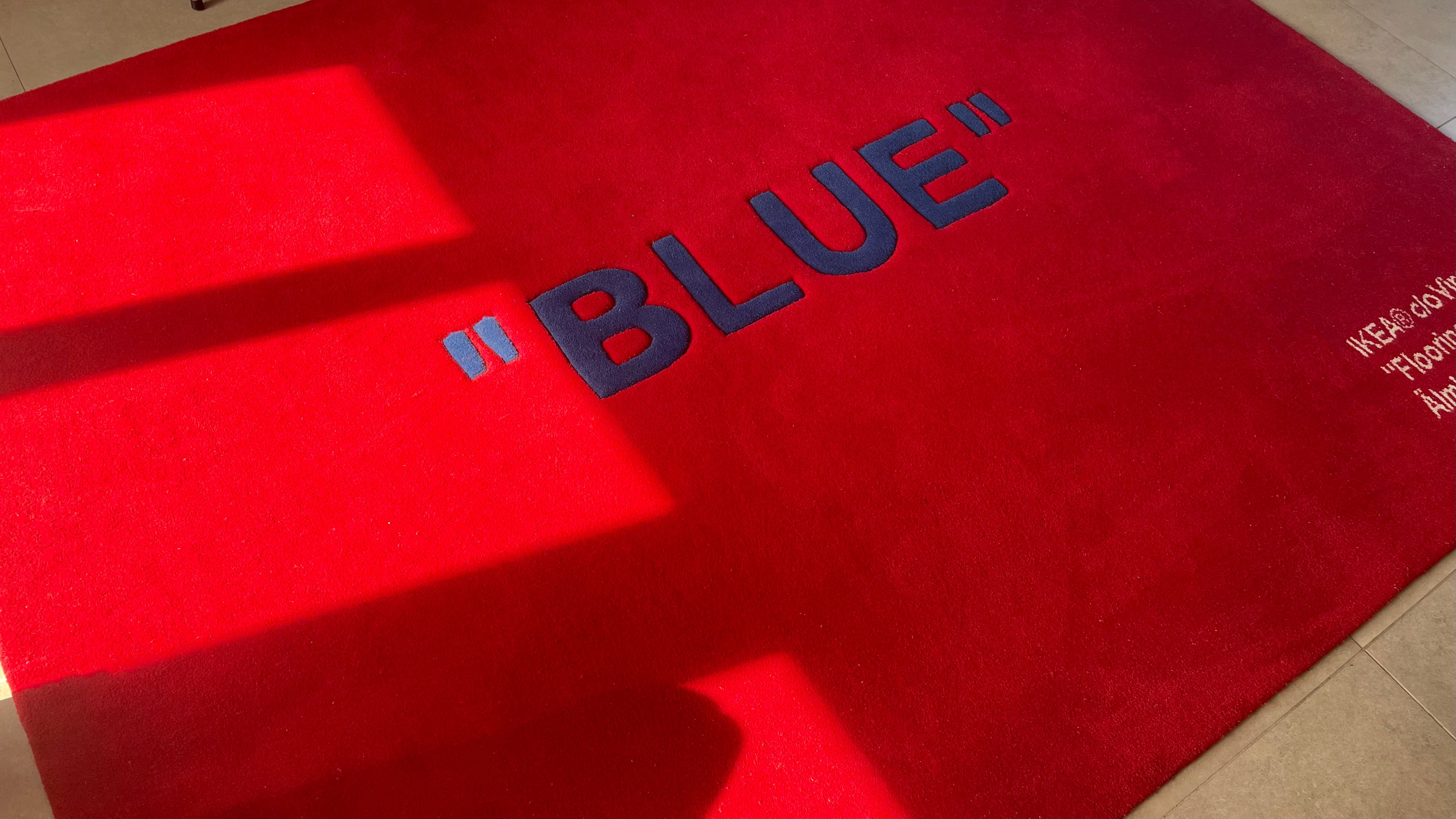 Virgil Abloh X IKEA BLUE Rug 250x200 CM Red/Blue for Women