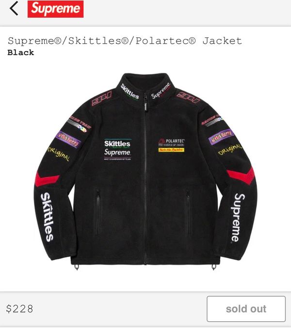 Supreme Supreme Skittles Polartec Jacket Large Black | Grailed