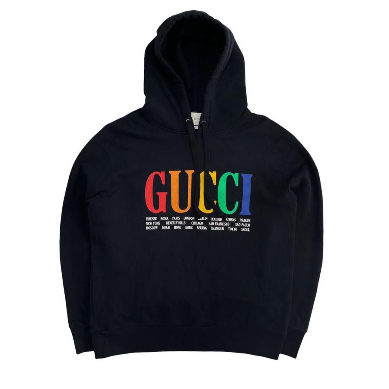 Gucci Gucci Rainbow pullover black hoodie | Grailed