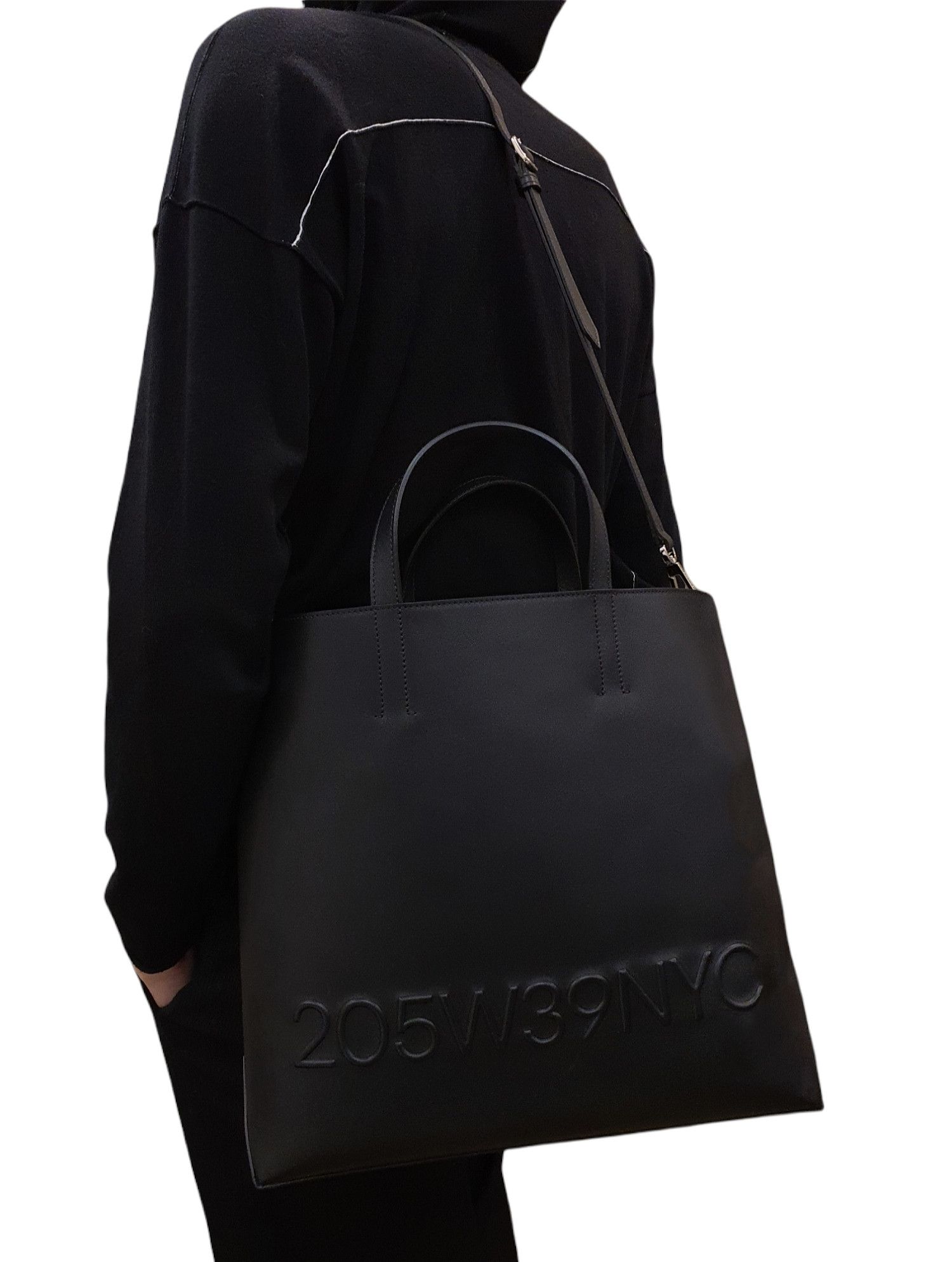 205W39NYC Logo Large Leather Bag