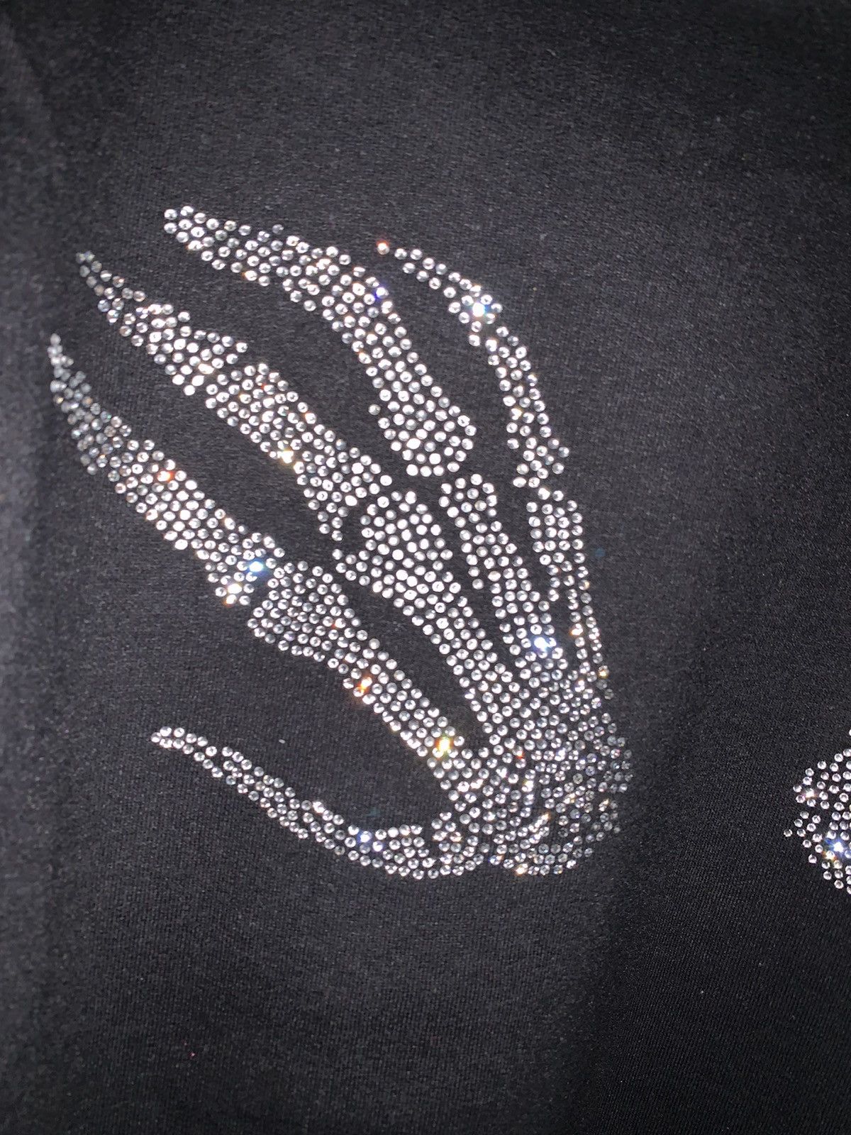 Vintage Rhinestones Skeleton Hands and Cross Hoodie | Grailed