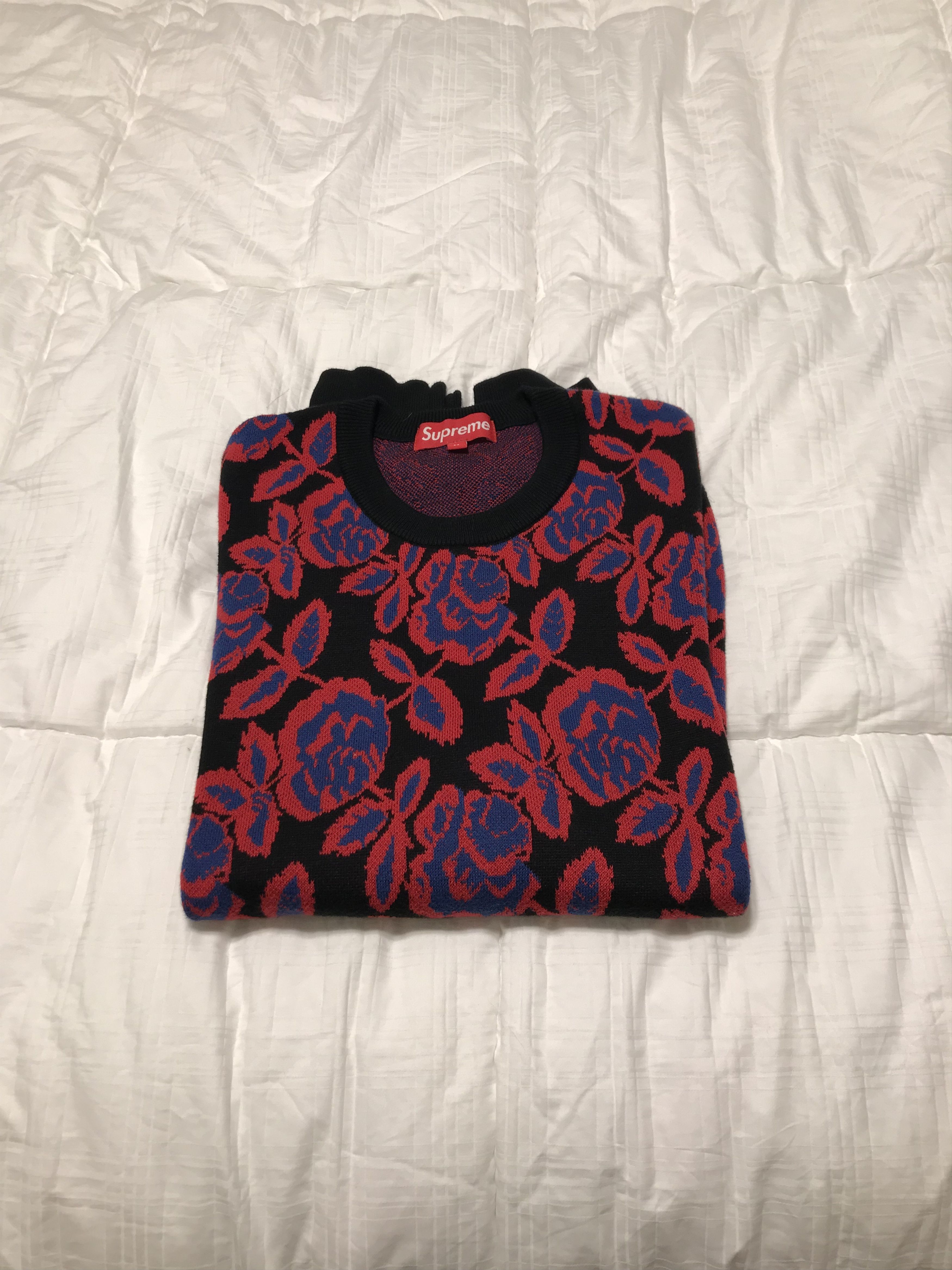 Supreme roses sweater sales