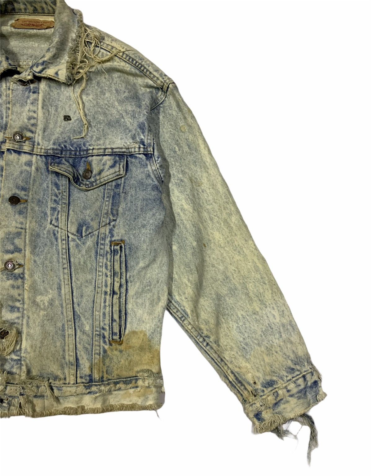 Levi's Vintage Clothing 🔥VINTAGE 80s DISTRESSED LEVIS TRUCKERS JACKET Size US S / EU 44-46 / 1 - 6 Thumbnail