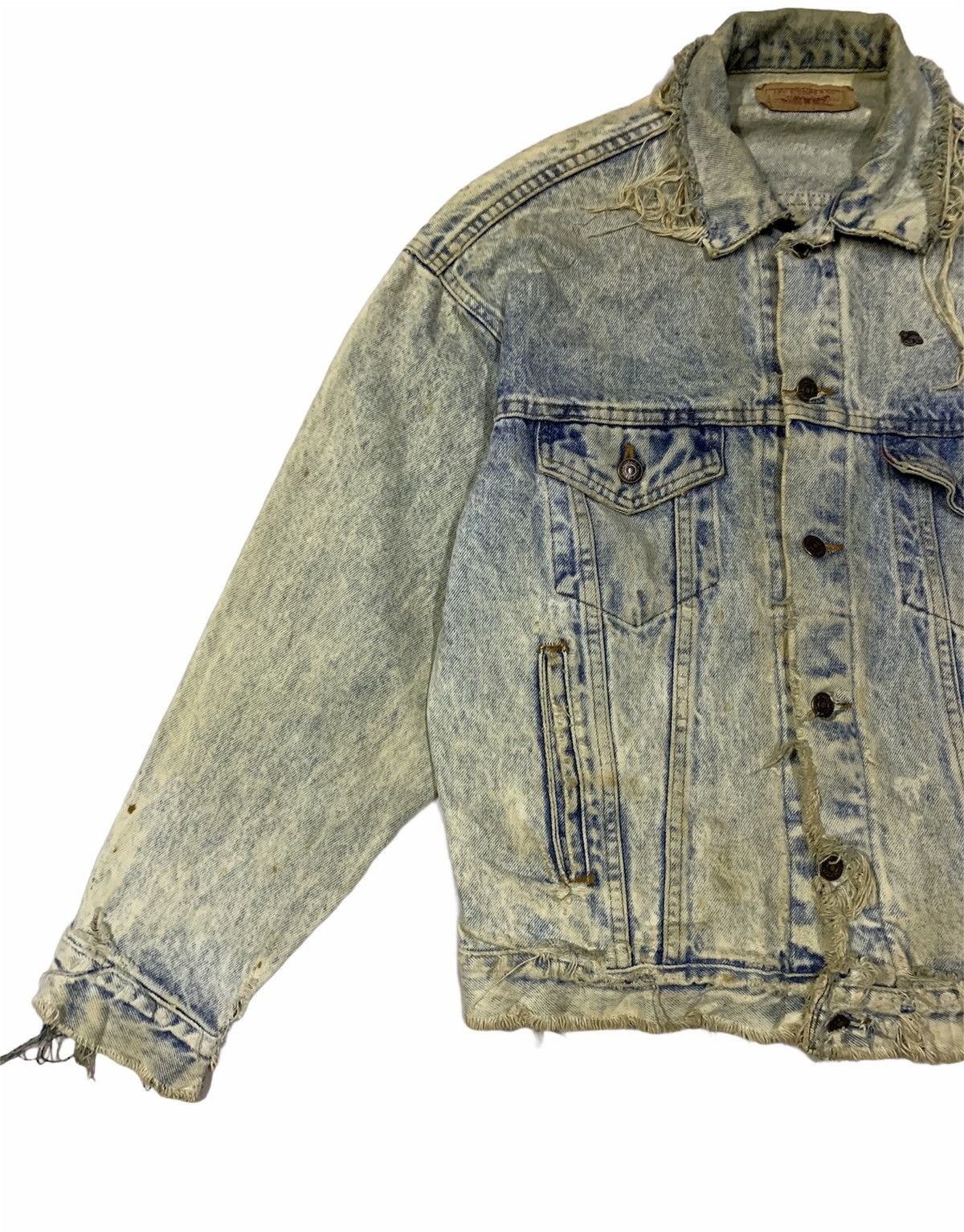 Levi's Vintage Clothing 🔥VINTAGE 80s DISTRESSED LEVIS TRUCKERS JACKET Size US S / EU 44-46 / 1 - 7 Thumbnail