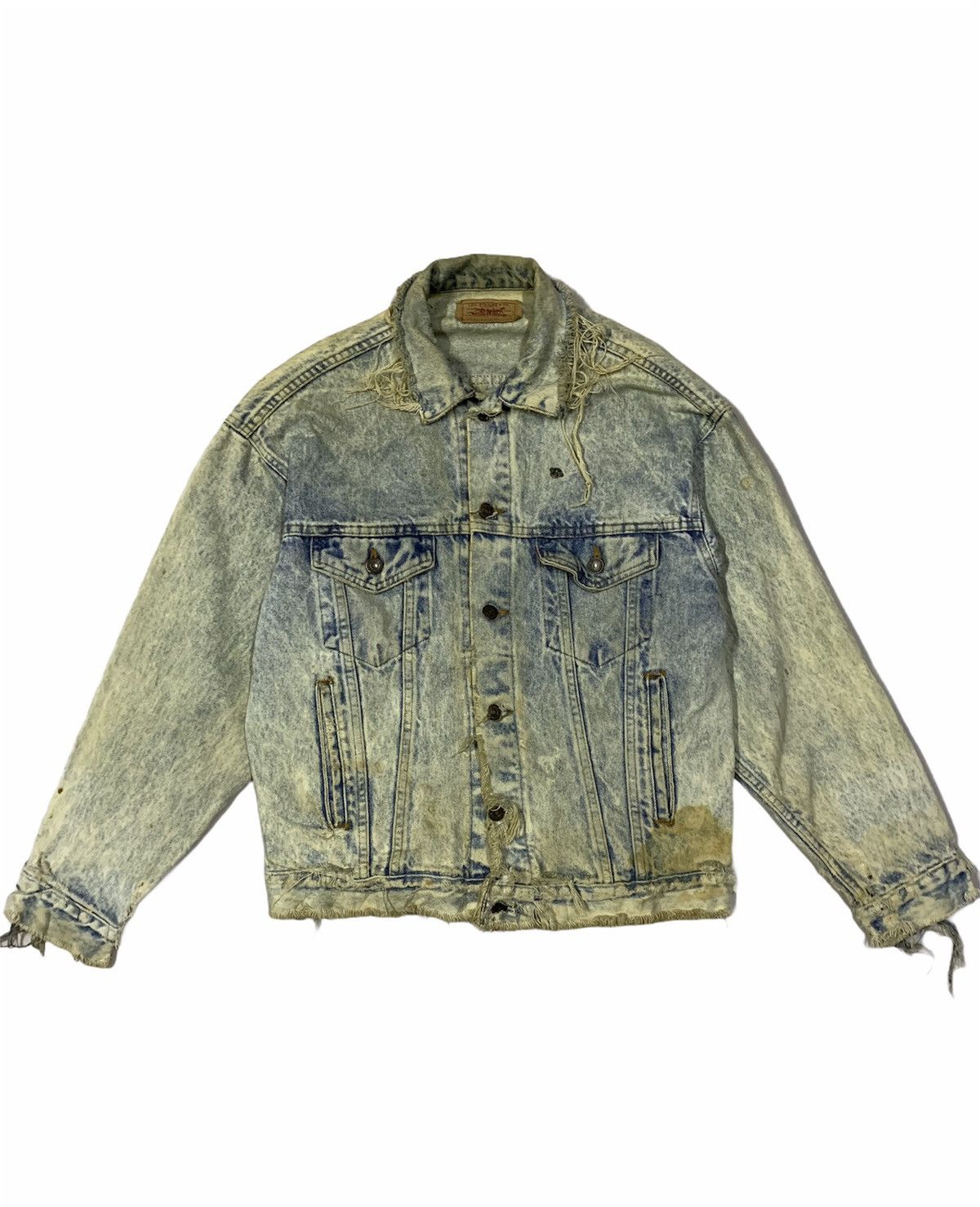 Levi's Vintage Clothing 🔥VINTAGE 80s DISTRESSED LEVIS TRUCKERS JACKET Size US S / EU 44-46 / 1 - 8 Thumbnail