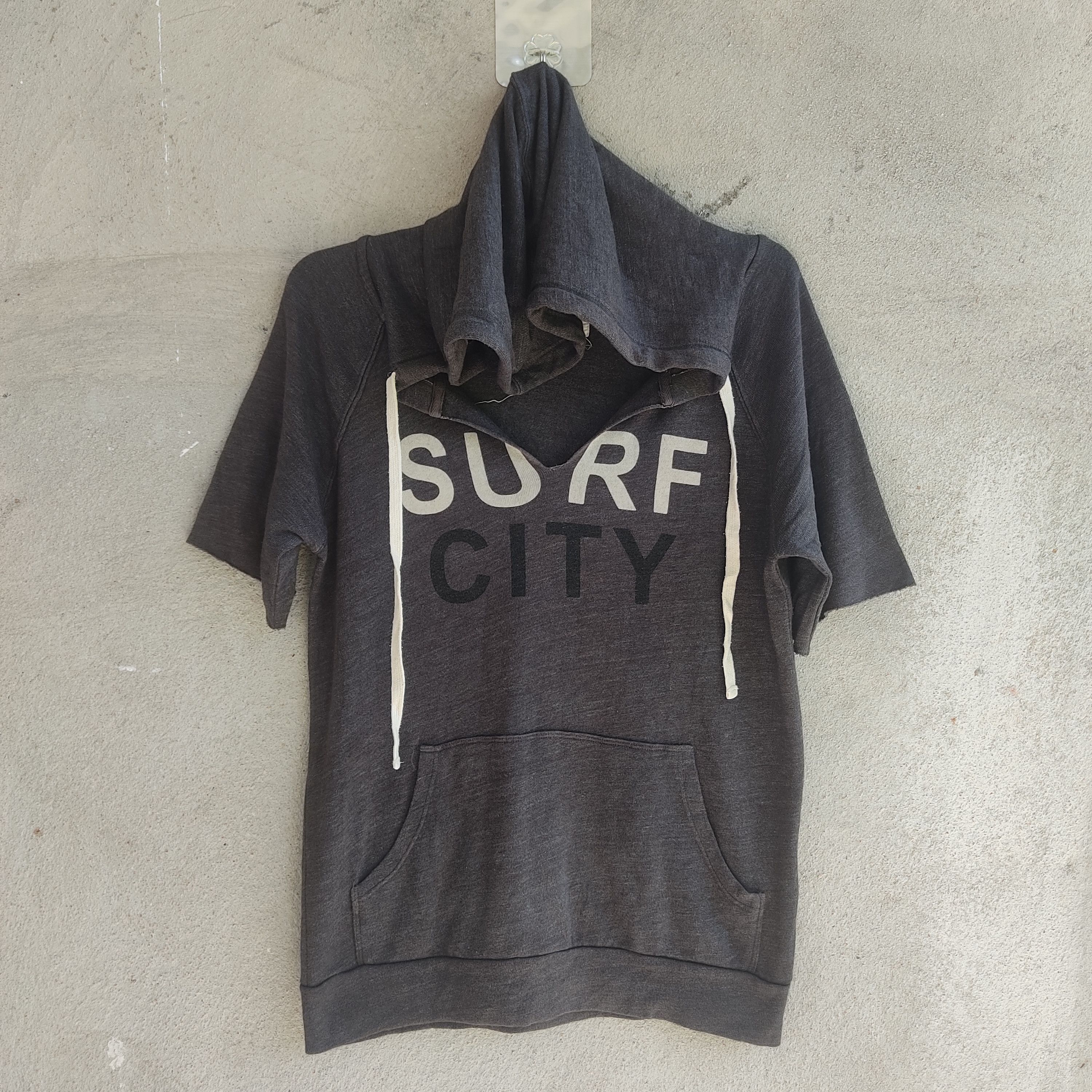 image of Made In USA x Surf Style Sundry Short Sleeve Gray Hoodie in Grey, Men's (Size Medium)