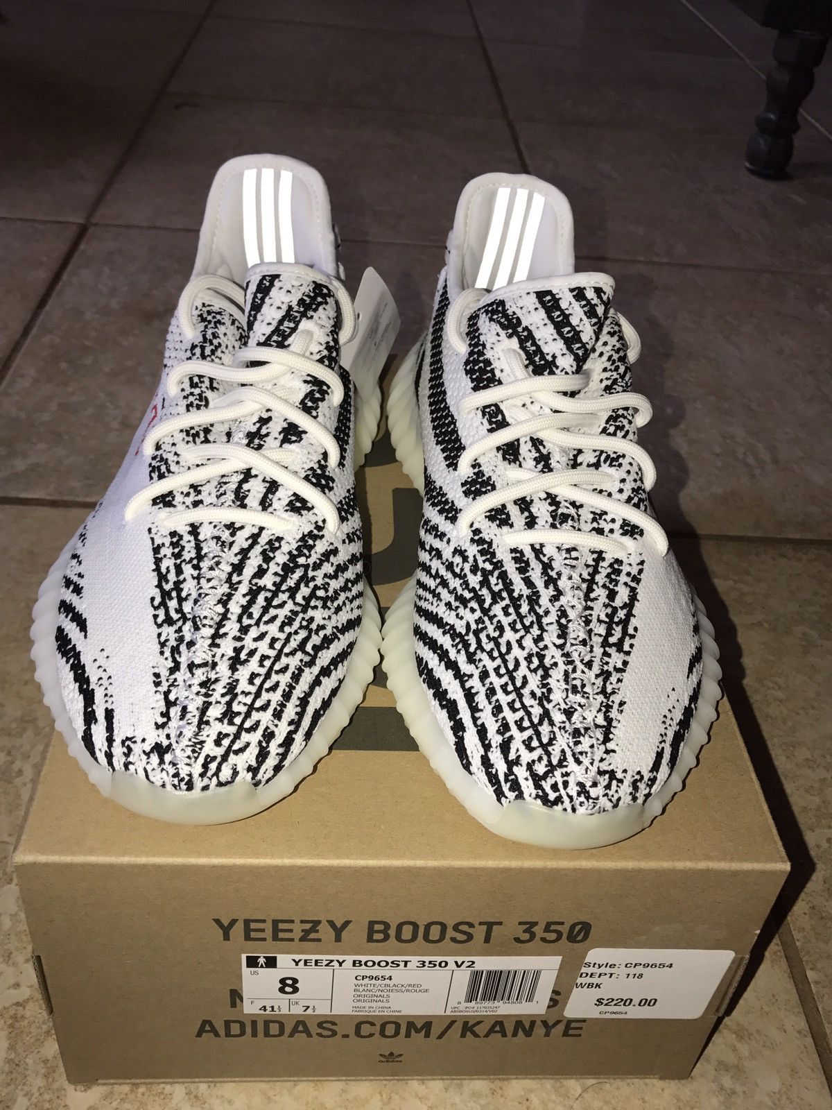 Adidas Yeezy Boost 350 v2 Zebra Low Top Sneakers