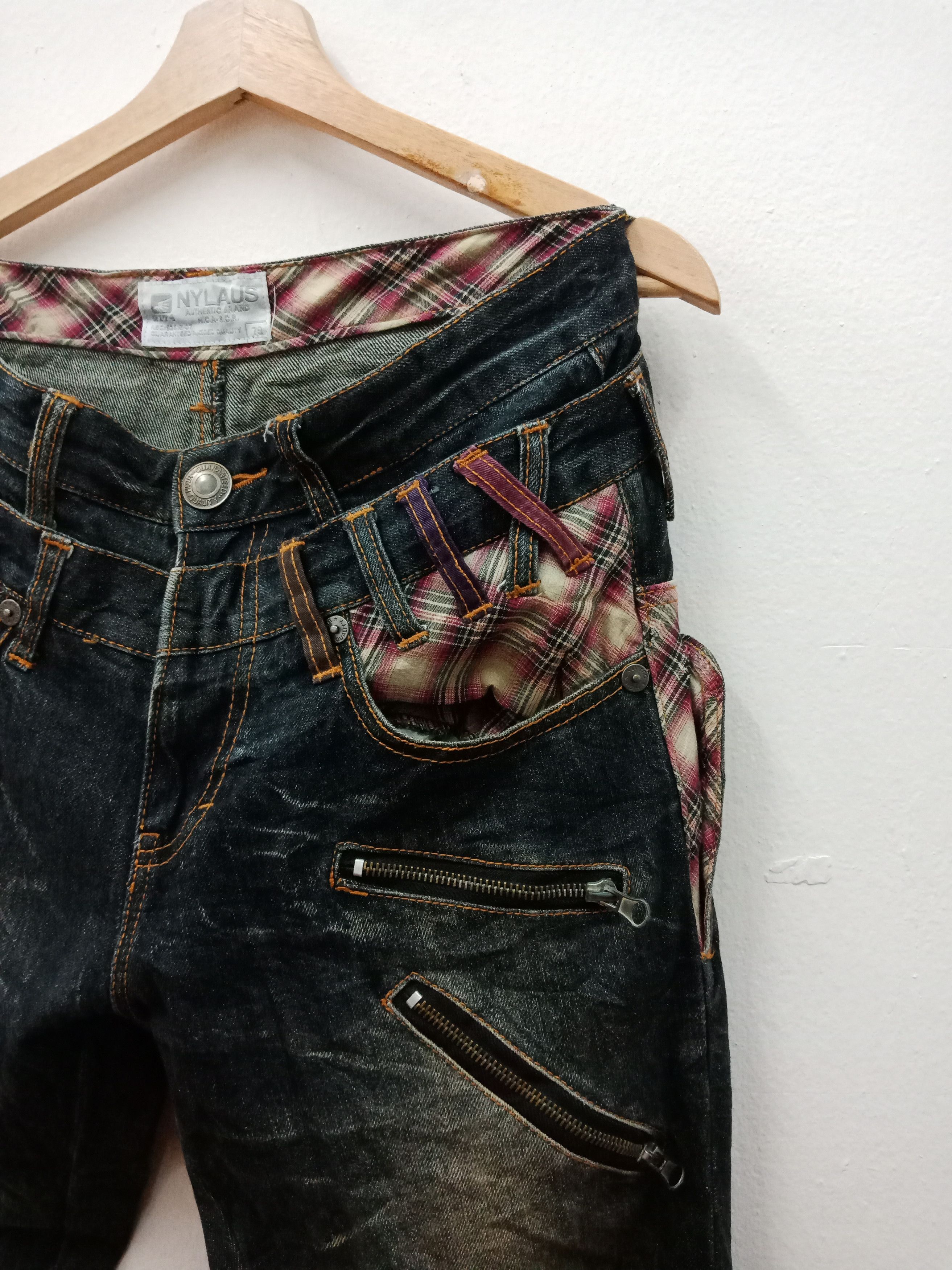 In The Attic Nylaus Double Waist Patchworks MultiZippers Foldable Legs Size US 32 / EU 48 - 6 Thumbnail