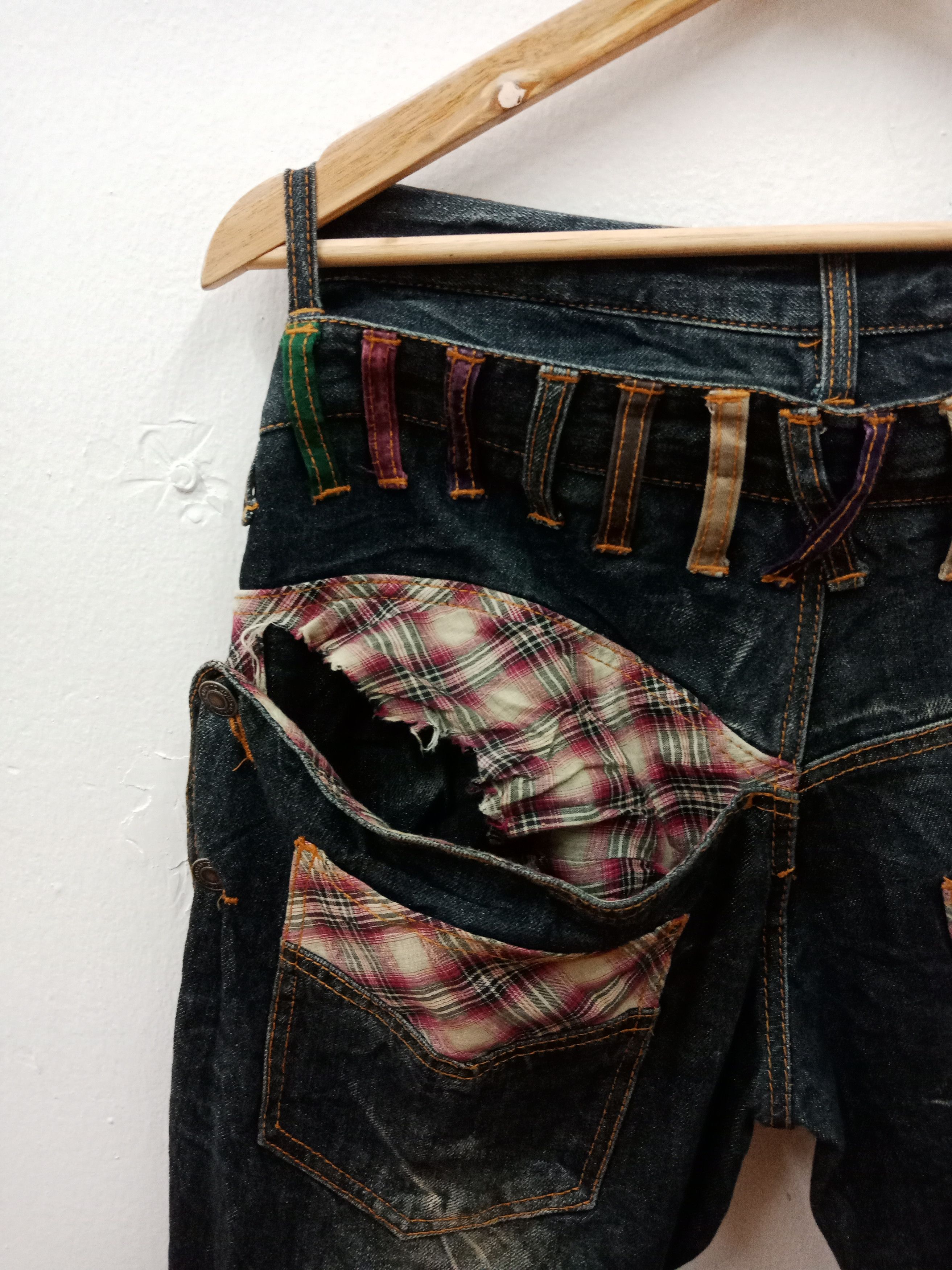 In The Attic Nylaus Double Waist Patchworks MultiZippers Foldable Legs Size US 32 / EU 48 - 8 Thumbnail