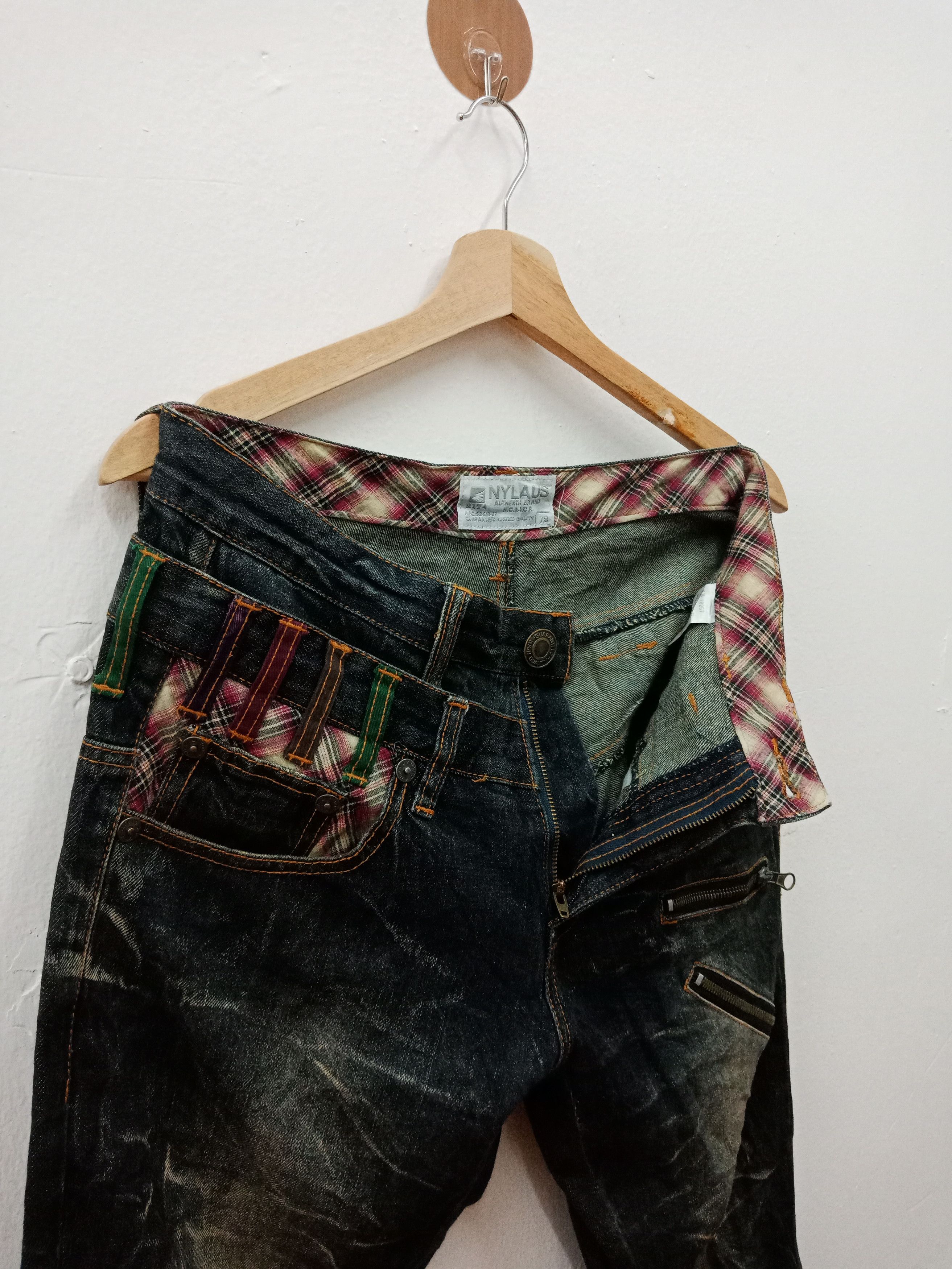 In The Attic Nylaus Double Waist Patchworks MultiZippers Foldable Legs Size US 32 / EU 48 - 5 Thumbnail