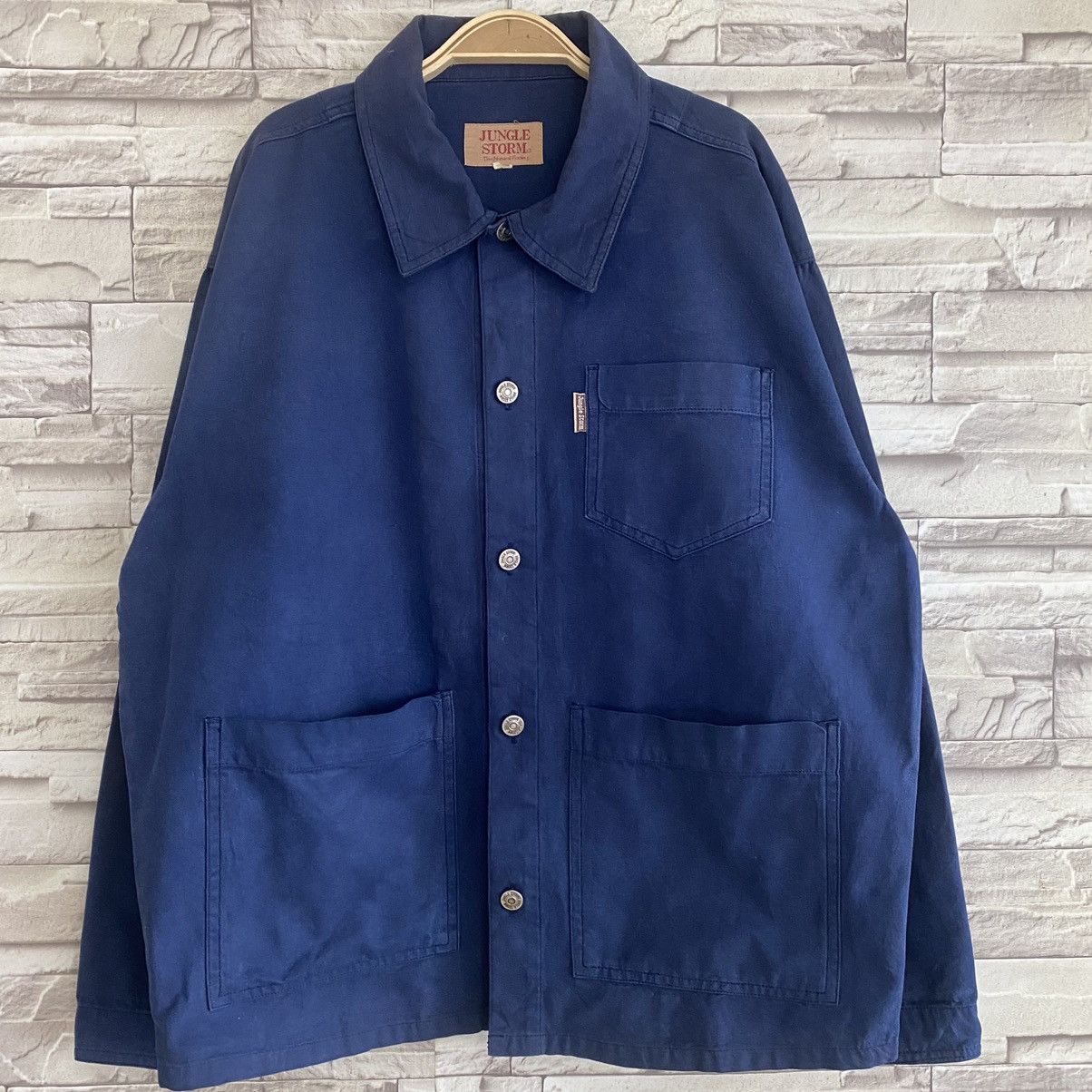 Japanese Brand Vintage Japanese JUNGLE STORM Canvas Chore Jacket Sunfaded Size US M / EU 48-50 / 2 - 3 Thumbnail