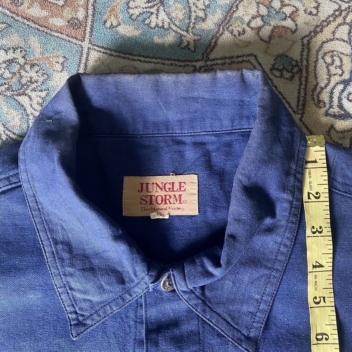 Japanese Brand Vintage Japanese JUNGLE STORM Canvas Chore Jacket Sunfaded Size US M / EU 48-50 / 2 - 11 Thumbnail