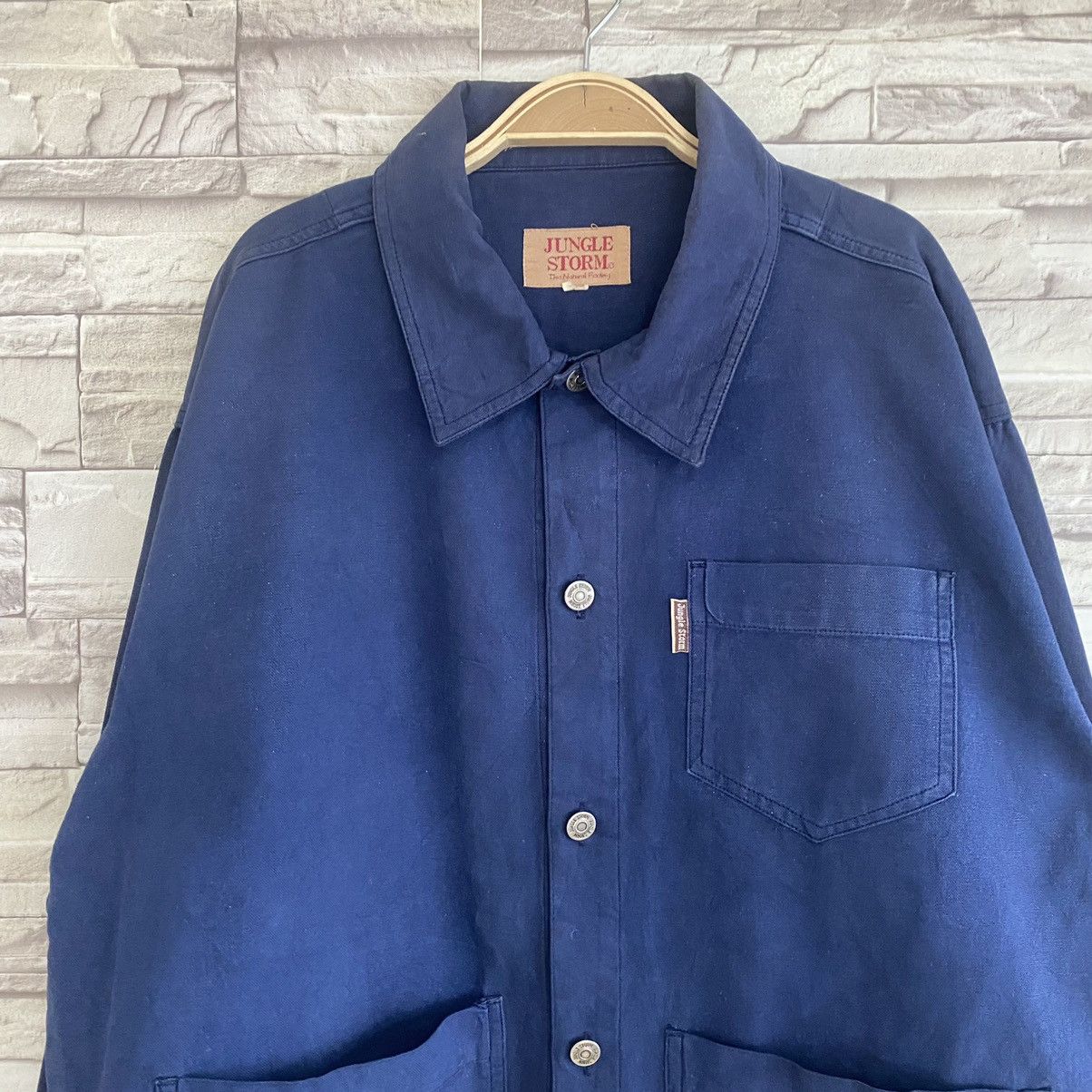 Japanese Brand Vintage Japanese JUNGLE STORM Canvas Chore Jacket Sunfaded Size US M / EU 48-50 / 2 - 6 Thumbnail